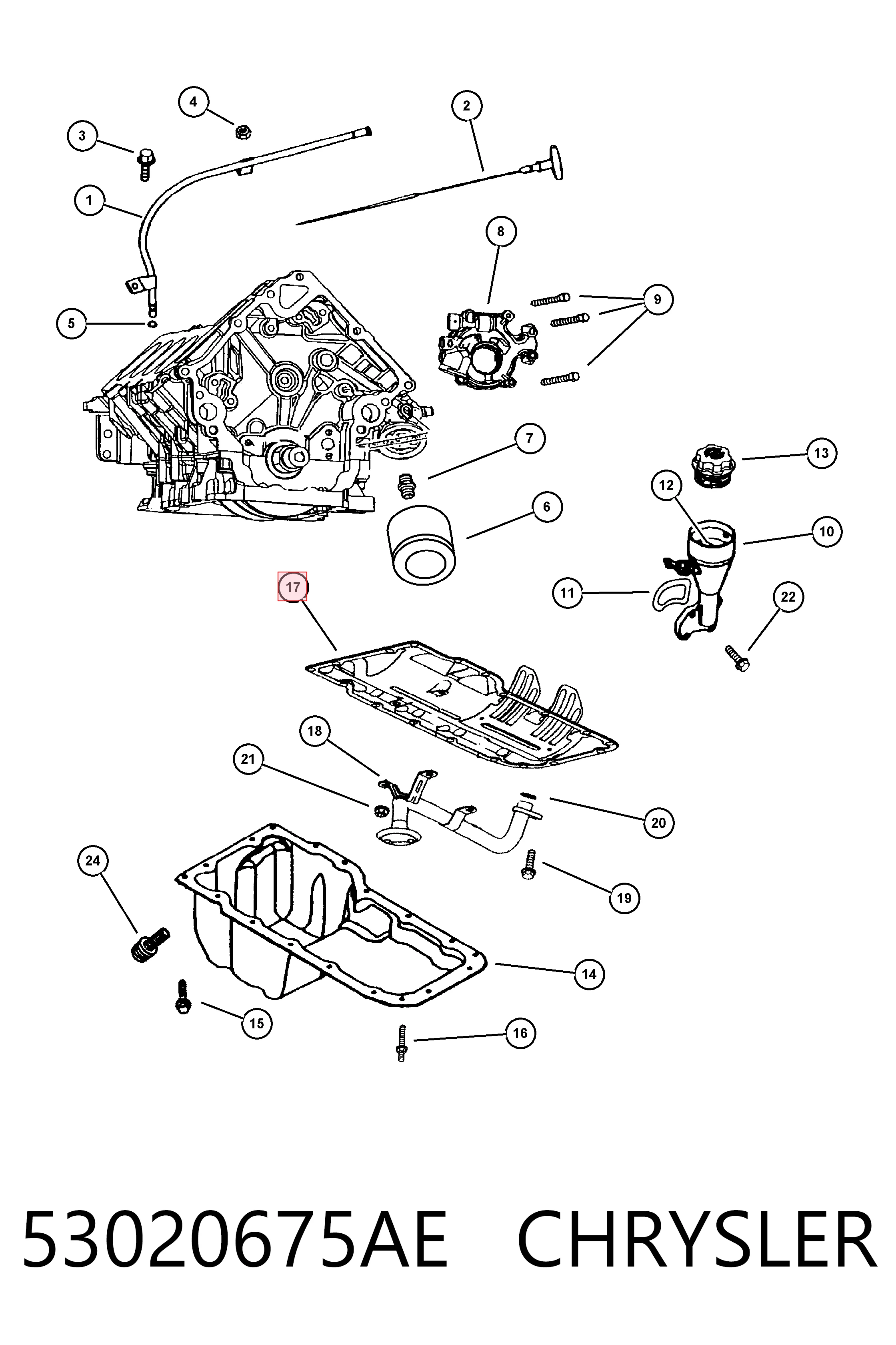 Прокладка піддону картера двигуна K53020675AE Fiat/Alfa/Lancia