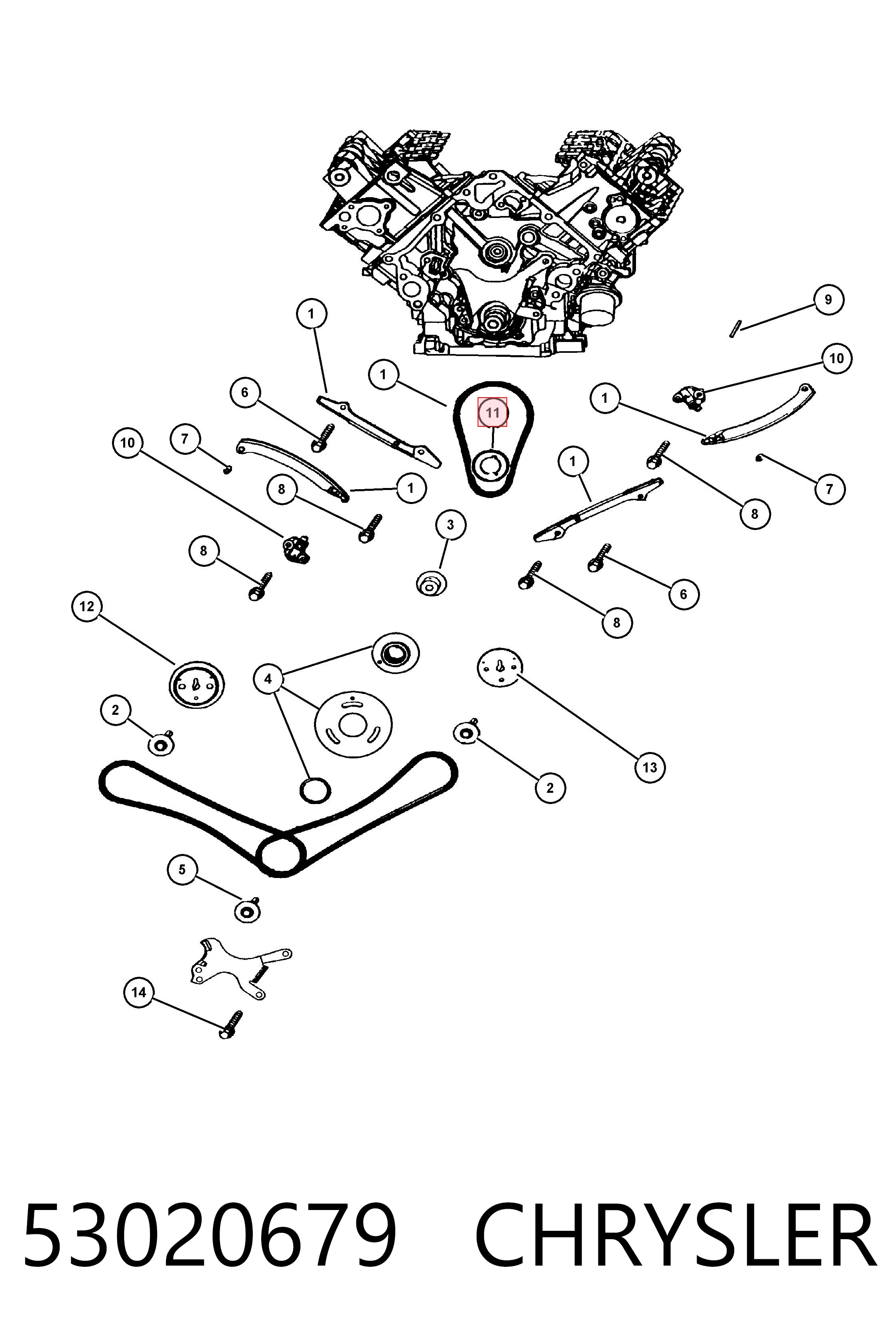 53020679 Chrysler Зірка-шестерня приводу коленвалу двигуна