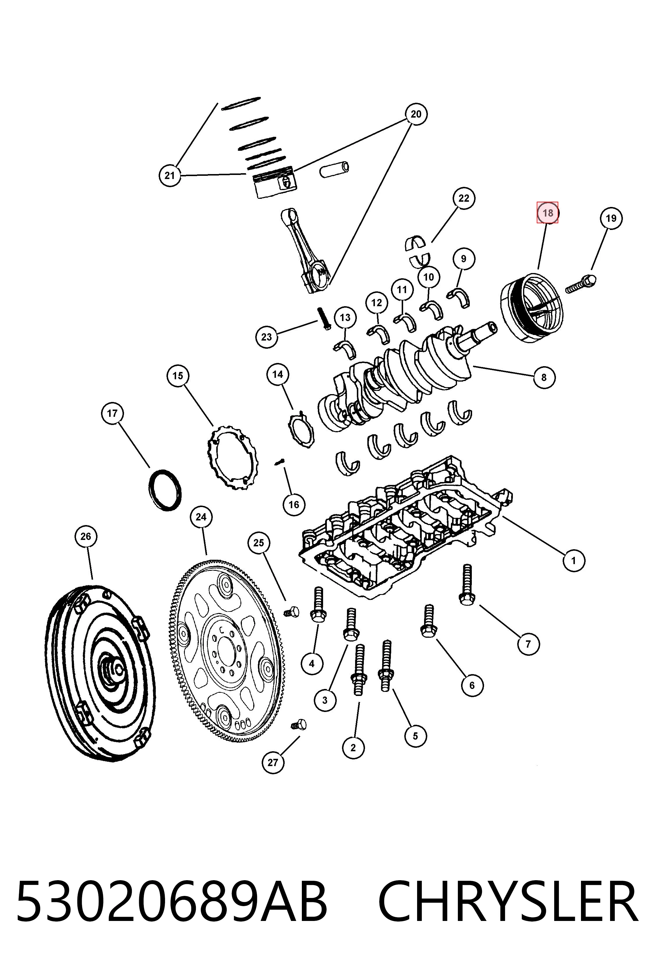 53020689AB Chrysler Демпфер колінвалу