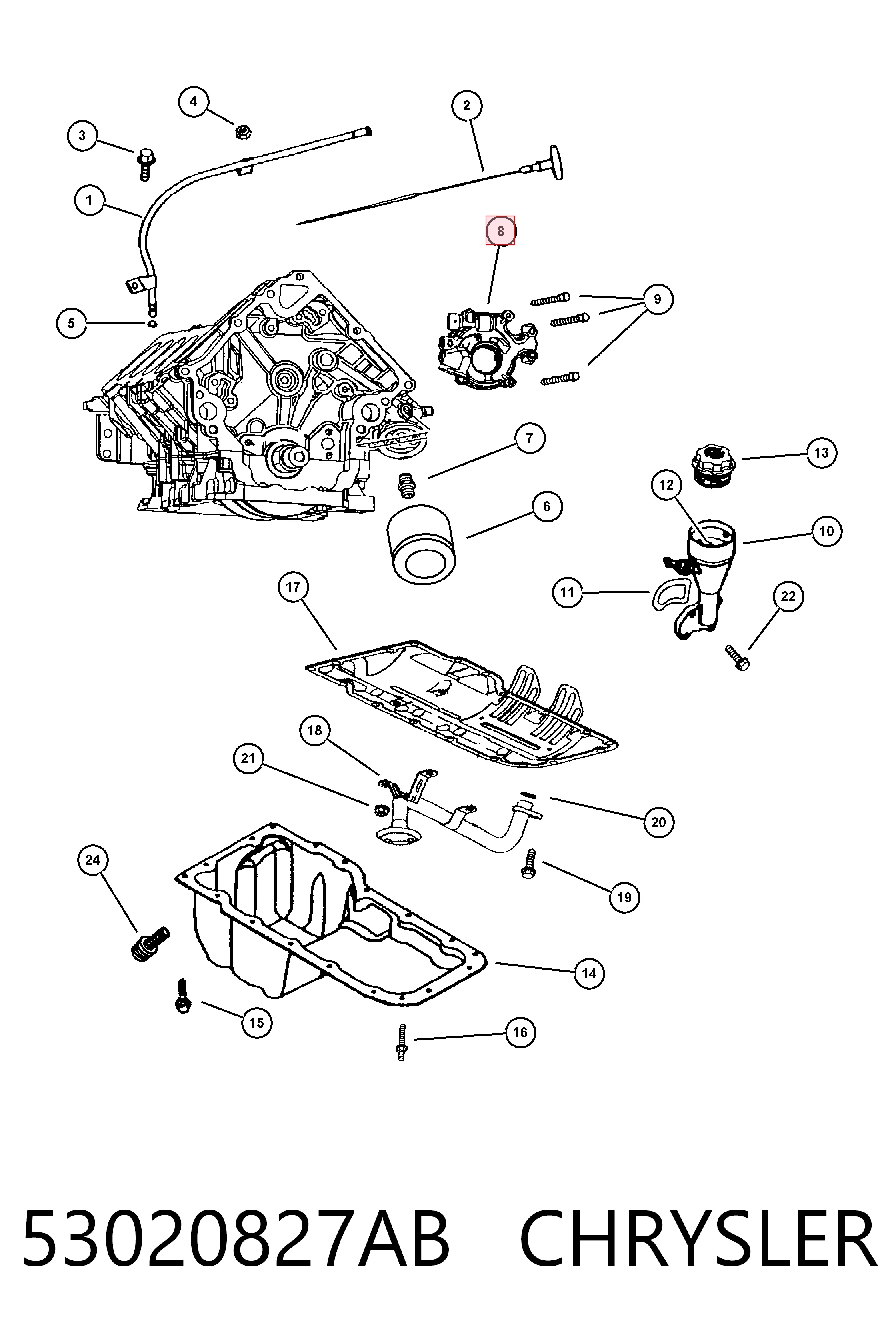 53020827AB Chrysler Масляний насос двигуна