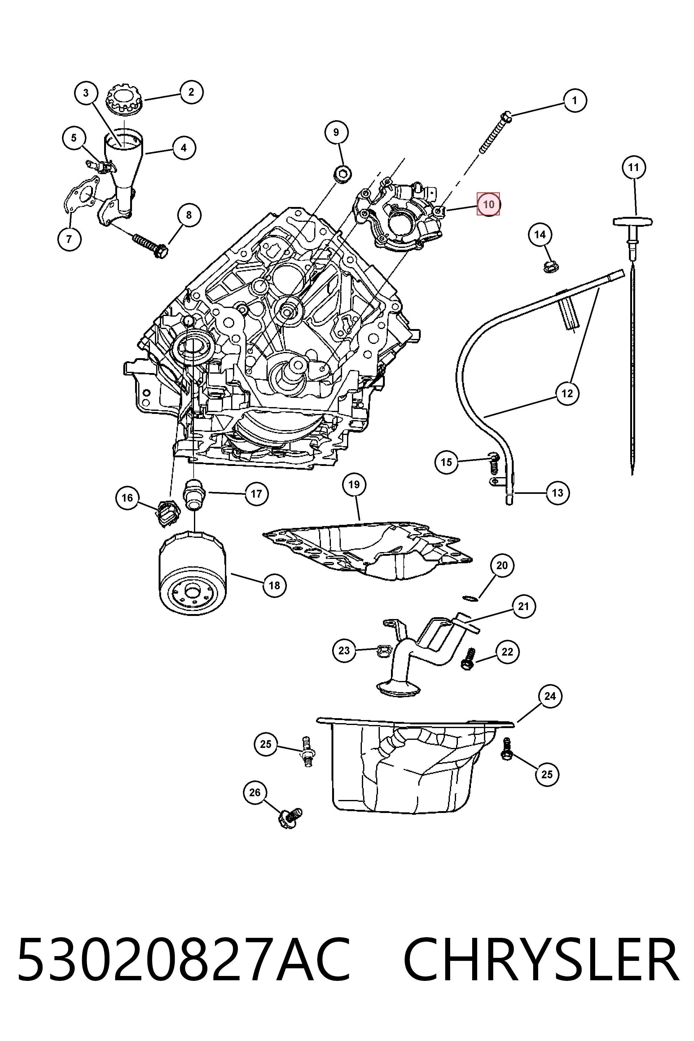 53020827AC Chrysler Масляний насос двигуна