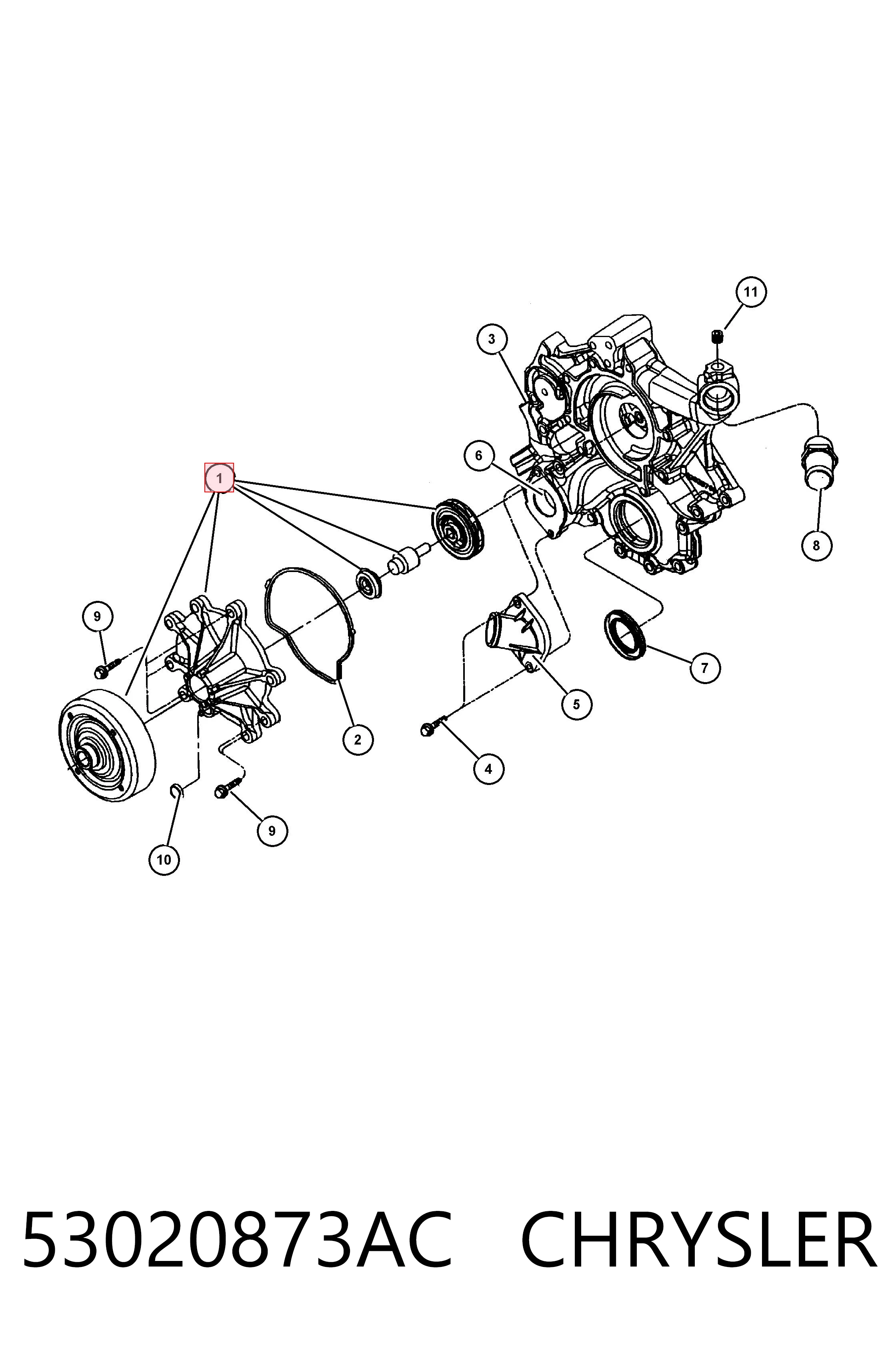 53020873AC Chrysler Насос охолодження