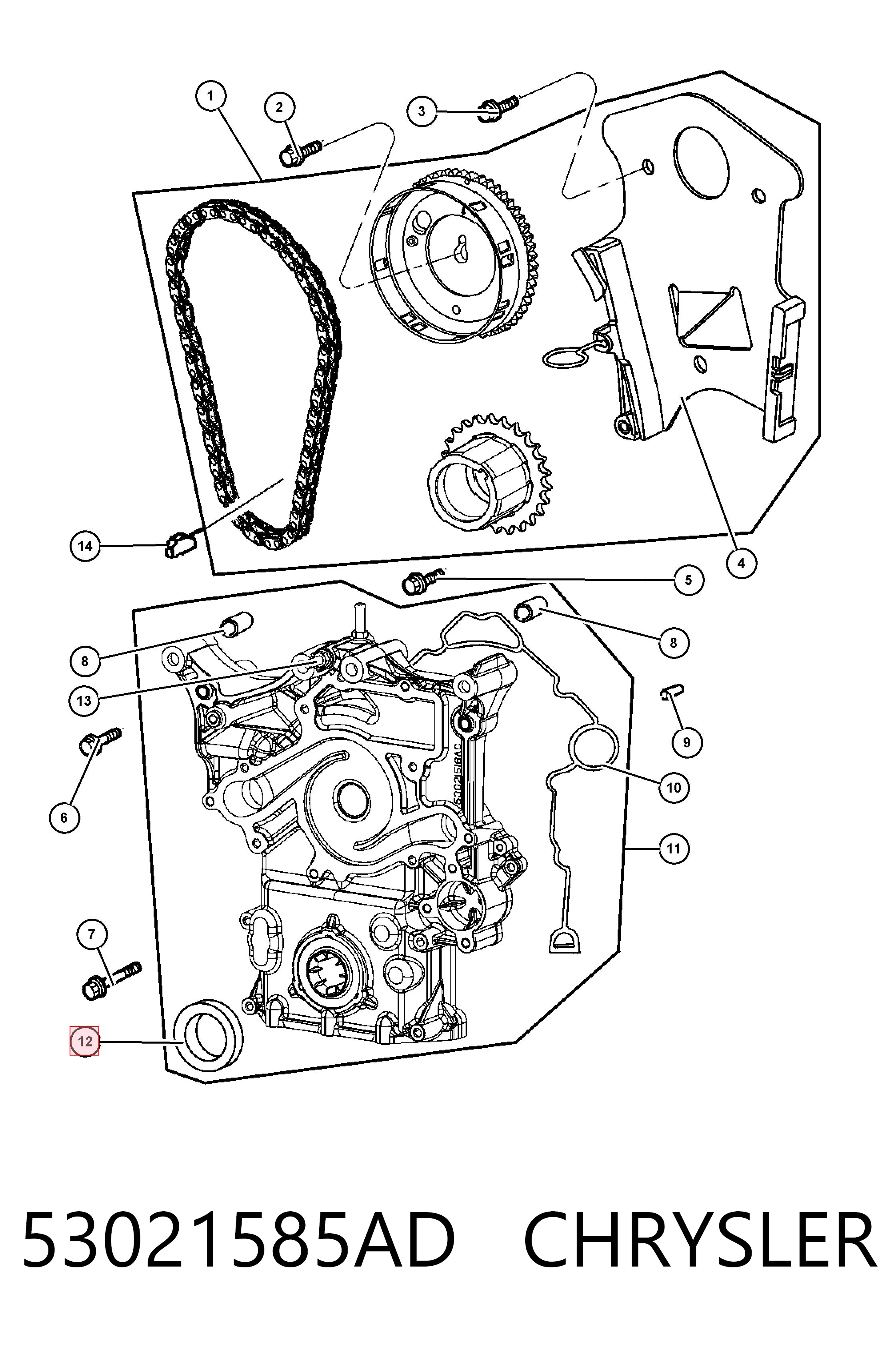 53021585AD Chrysler Сальник колінчастого валу