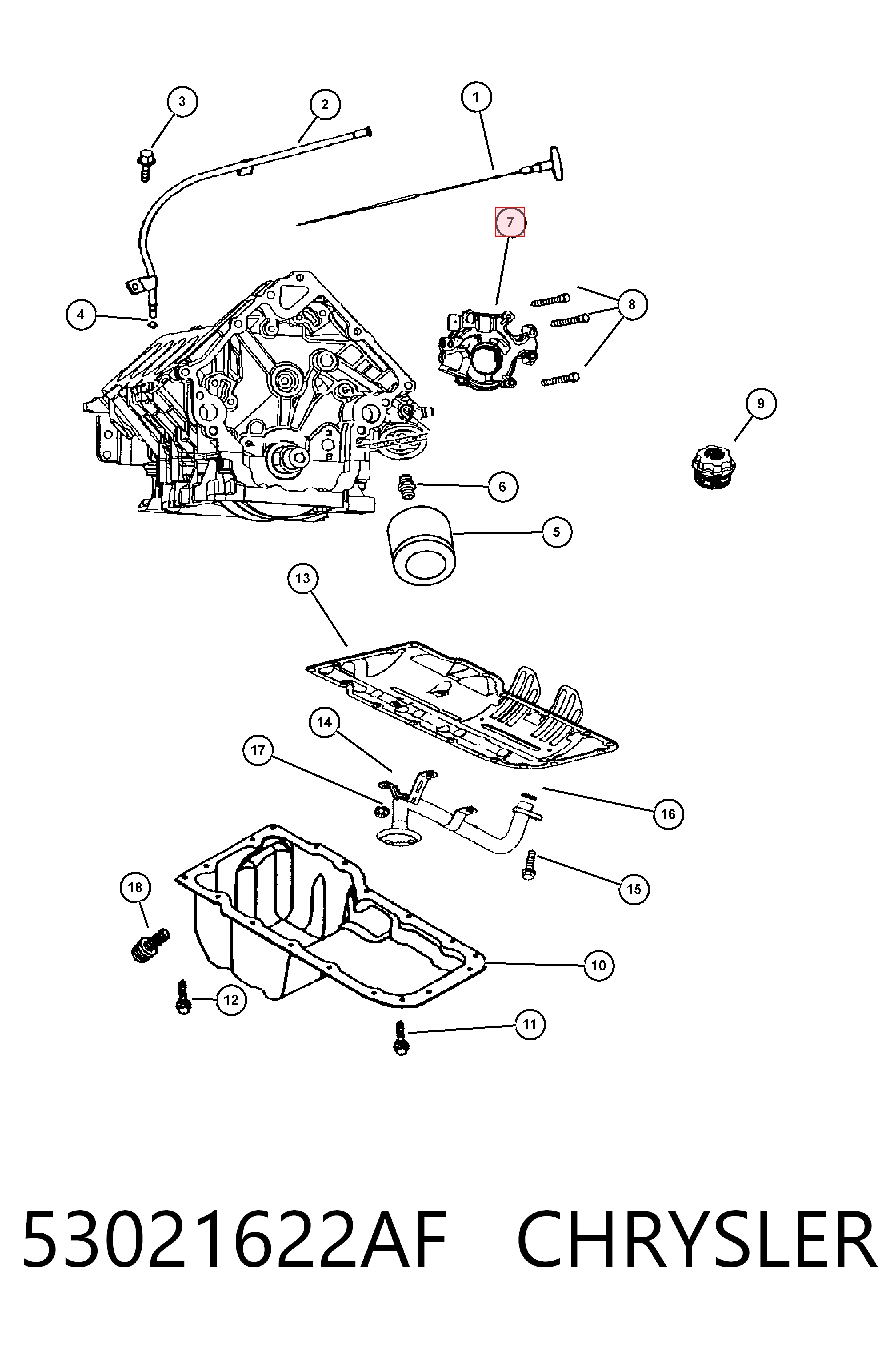 53021622AF Chrysler Масляний насос двигуна