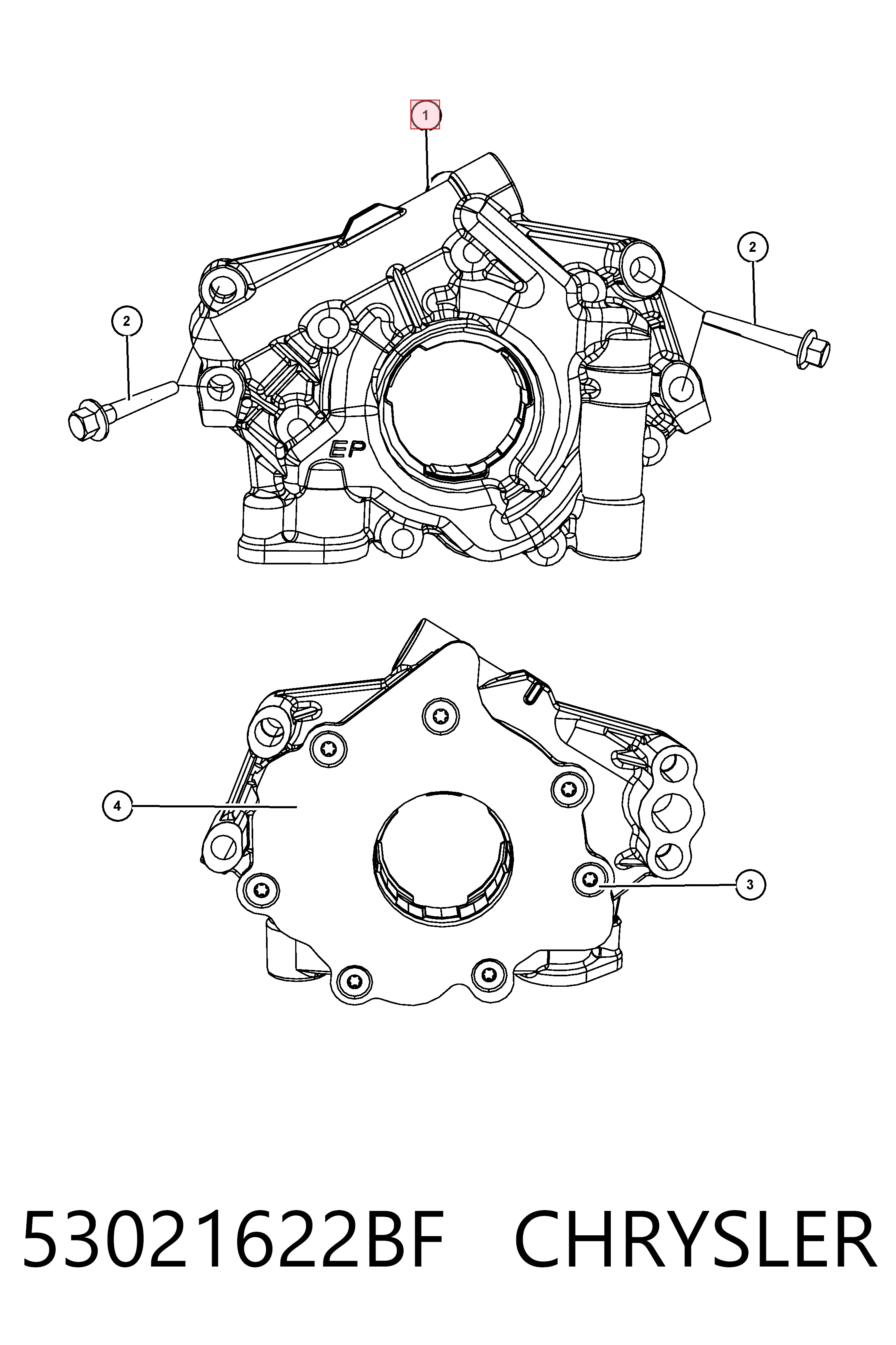 53021622BF Chrysler Масляний насос двигуна
