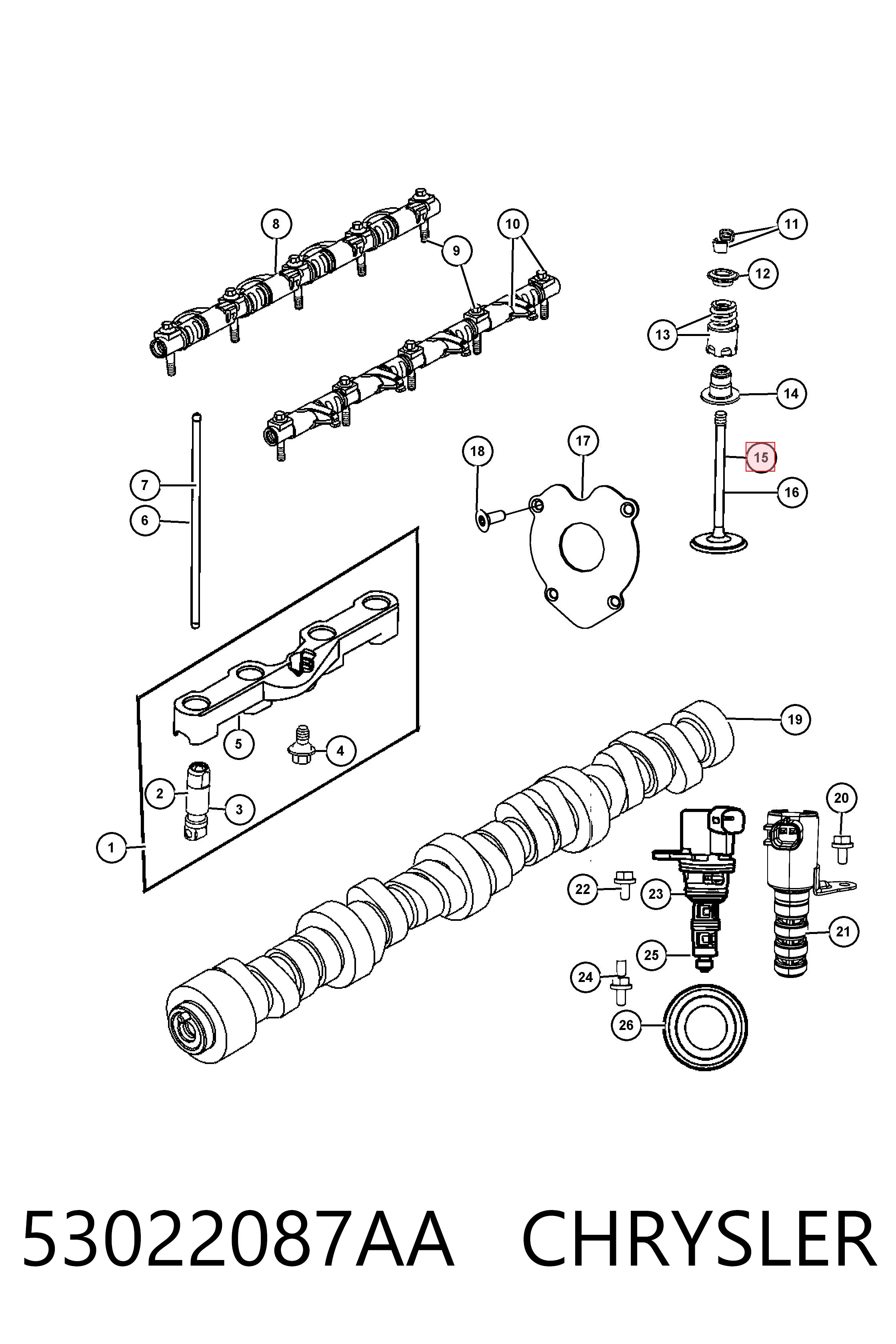 53022087AA Chrysler Клапан впускний