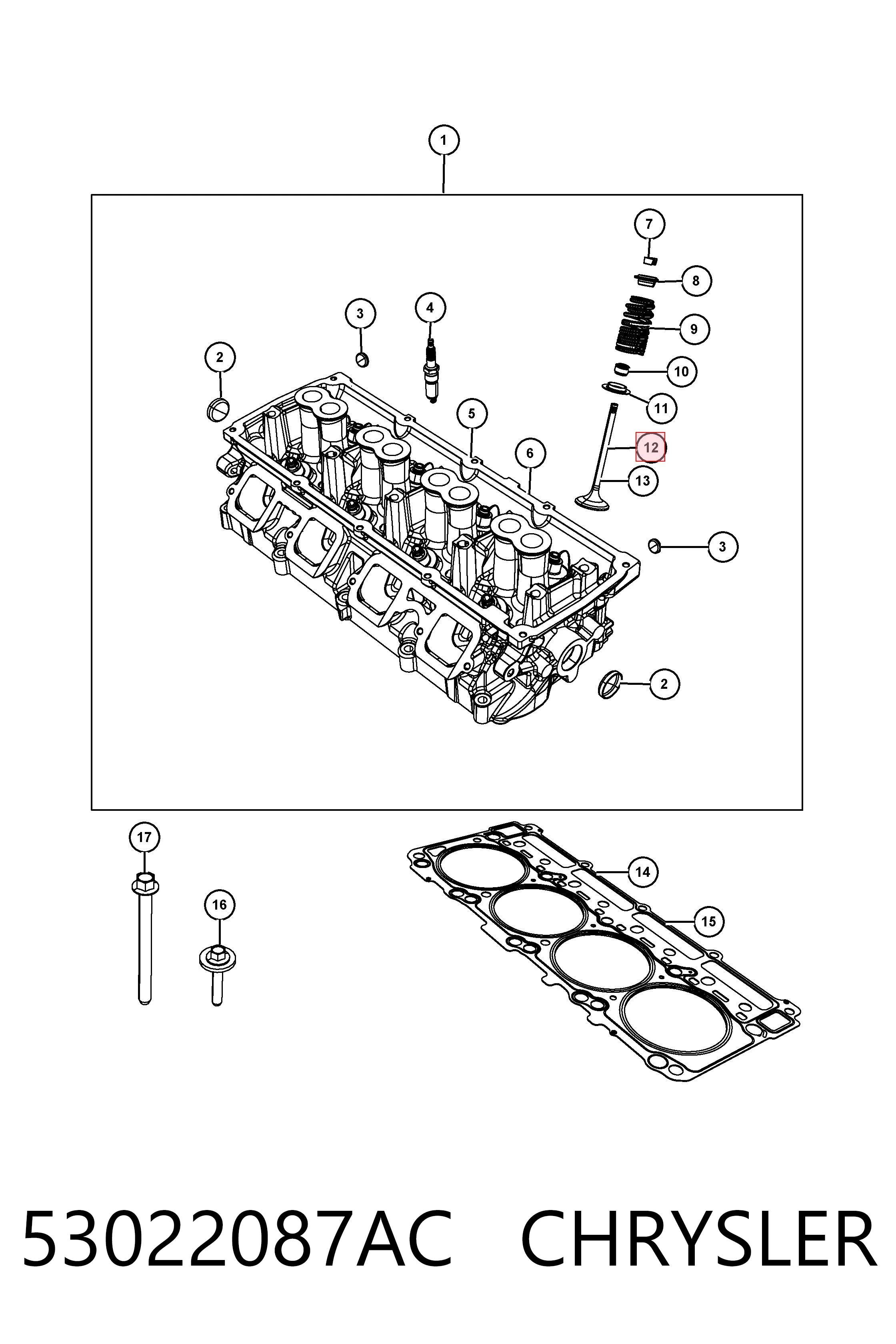 53022087AC Chrysler Клапан впускний