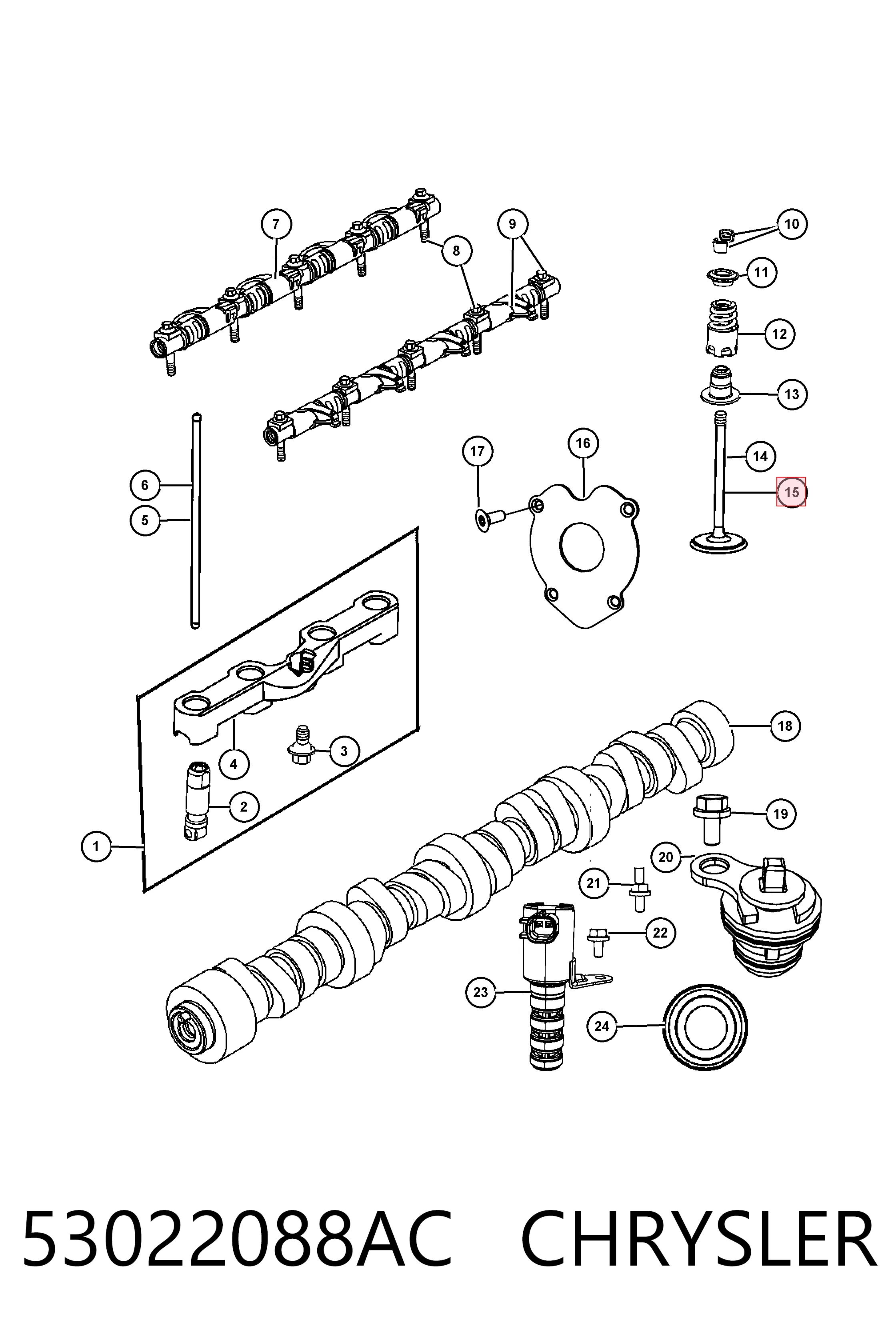 53022088AC Chrysler Випускний клапан двигуна