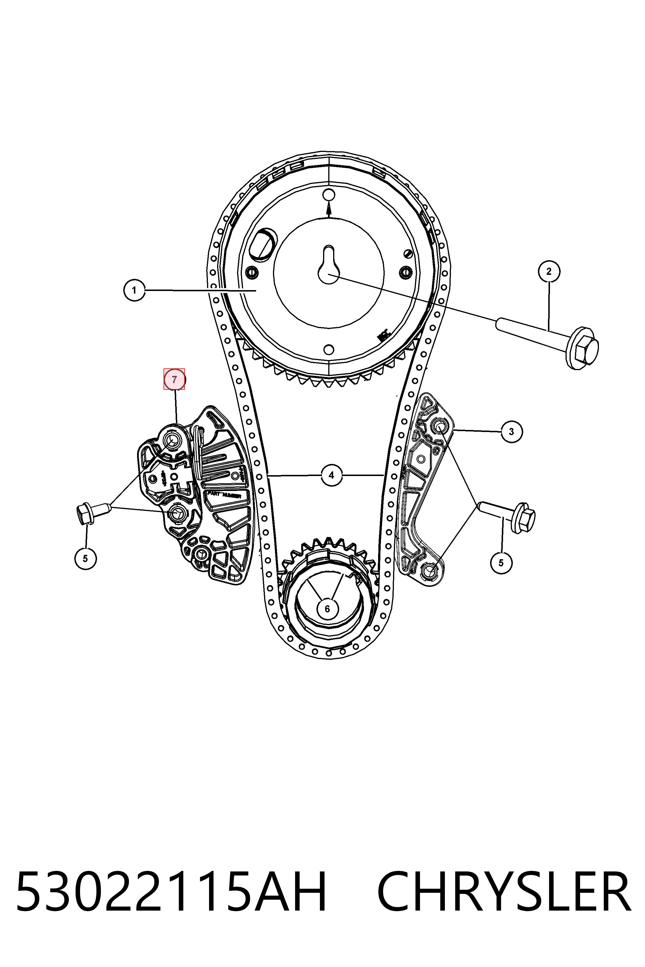 53022115AH Chrysler Натягувач ланцюга ГРМ