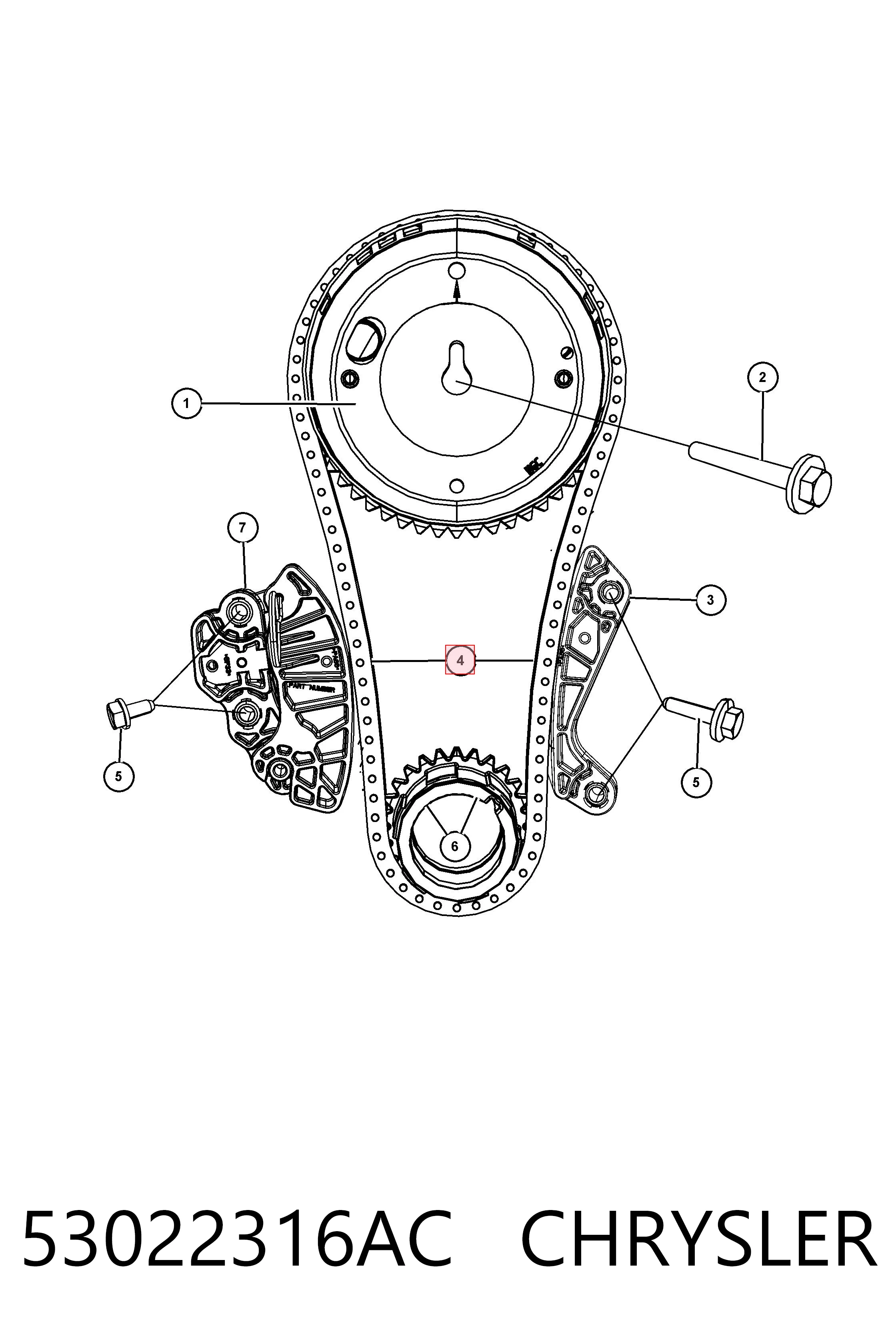 53022316AC Chrysler Ланцюг приводу распредвала