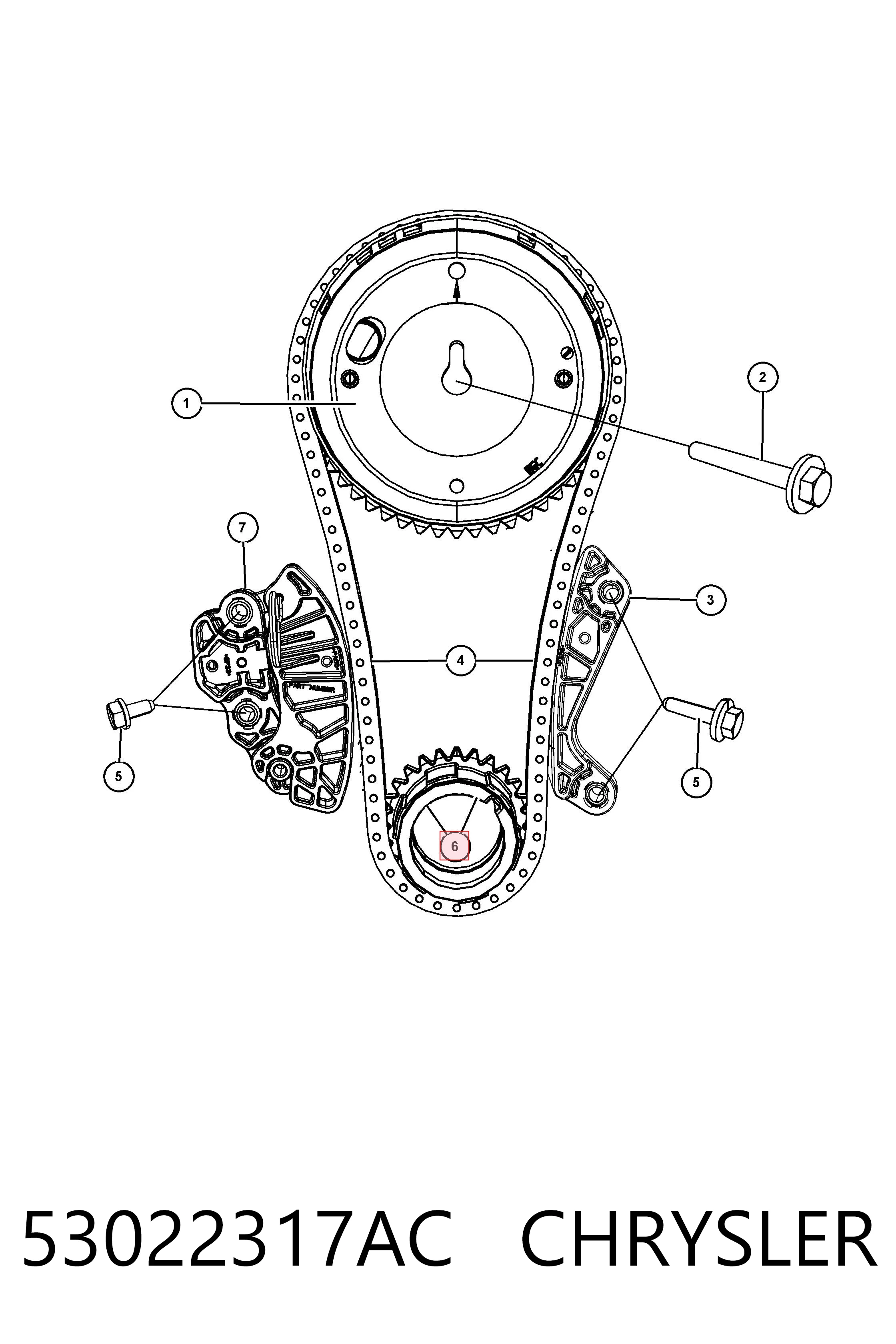 53022317AC Chrysler Зірка кщленвала вала