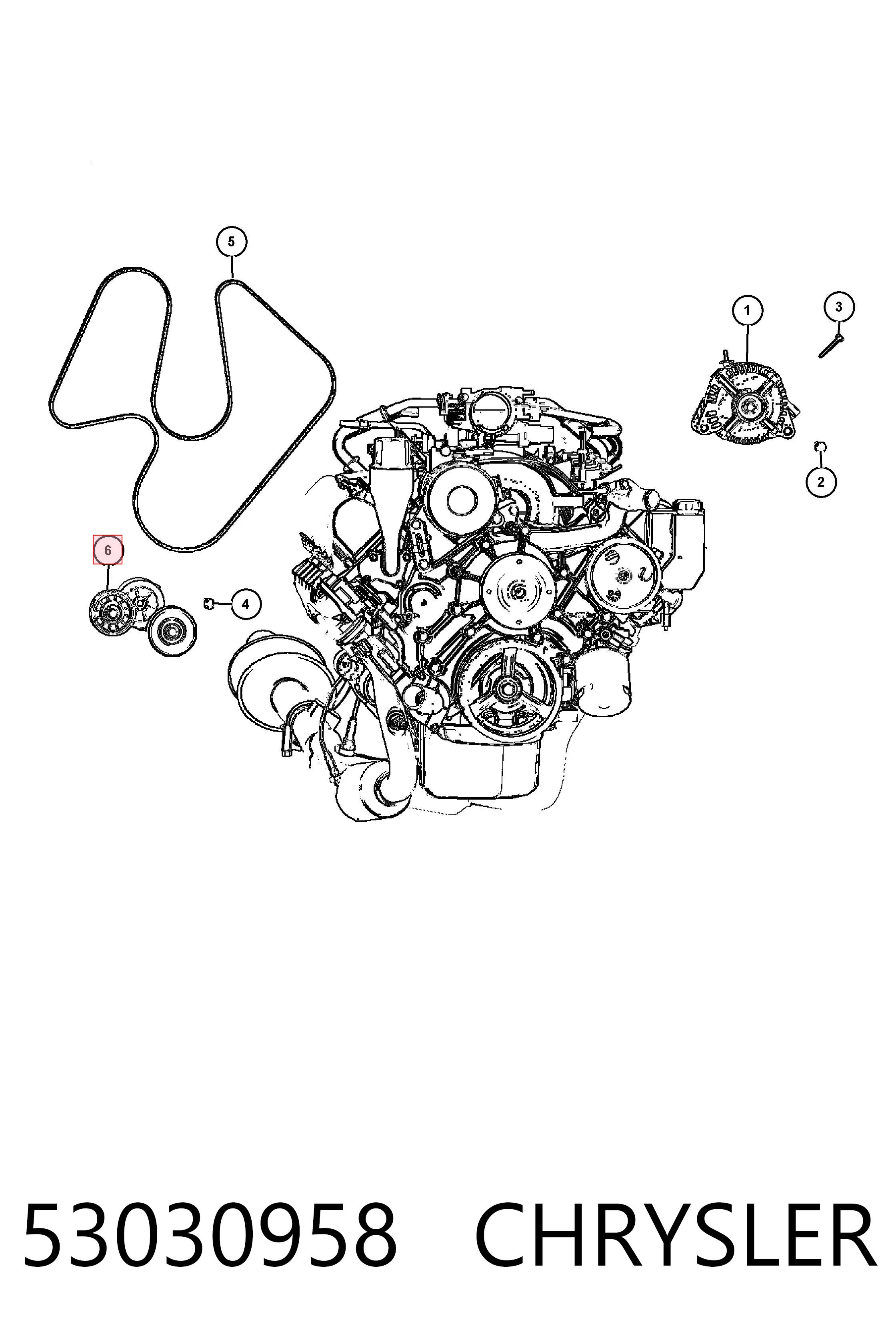 53030958 Chrysler Натяжна планка поліклинового ременя
