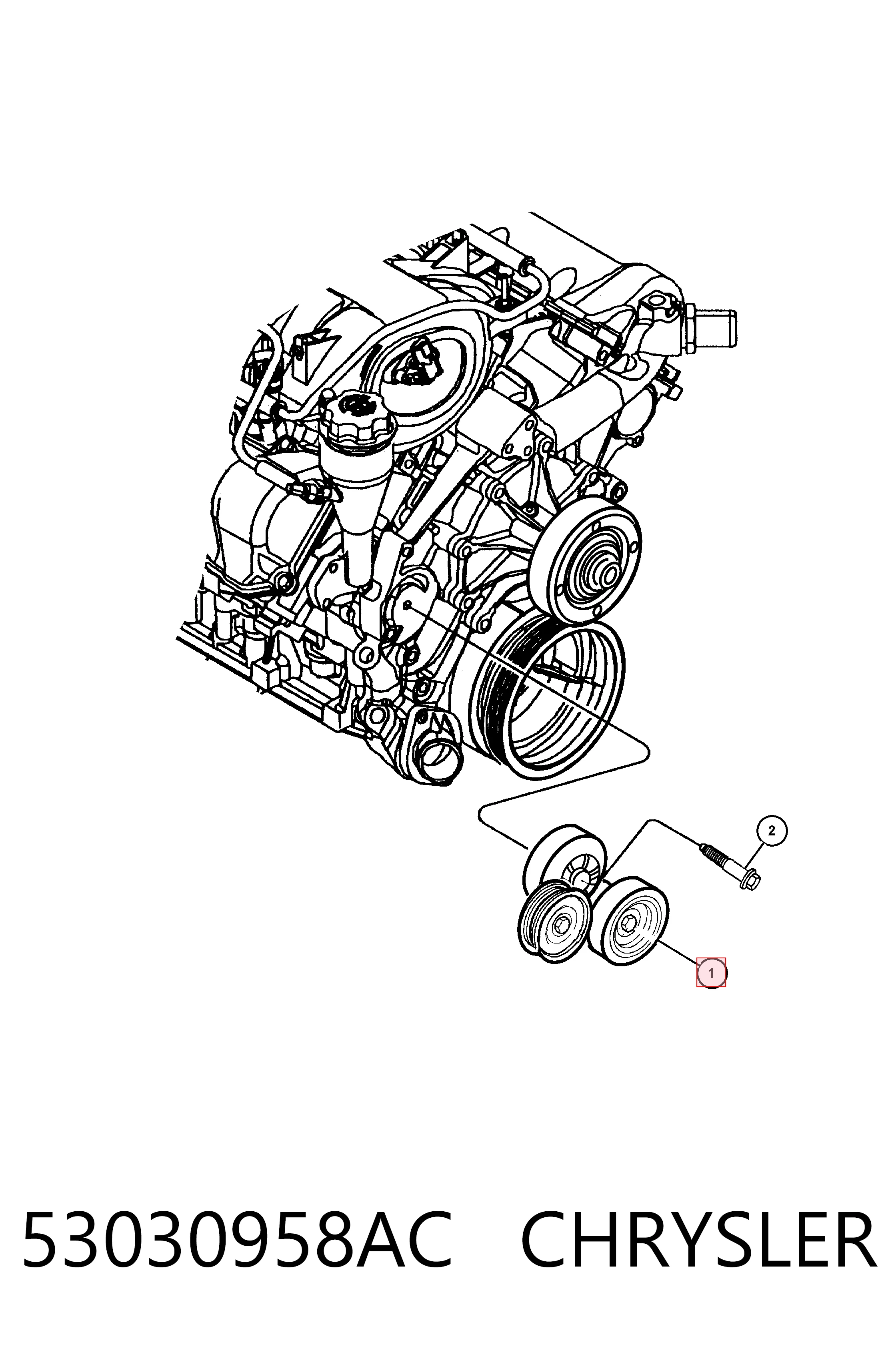 53030958AC Chrysler Натяжна планка поліклинового ременя
