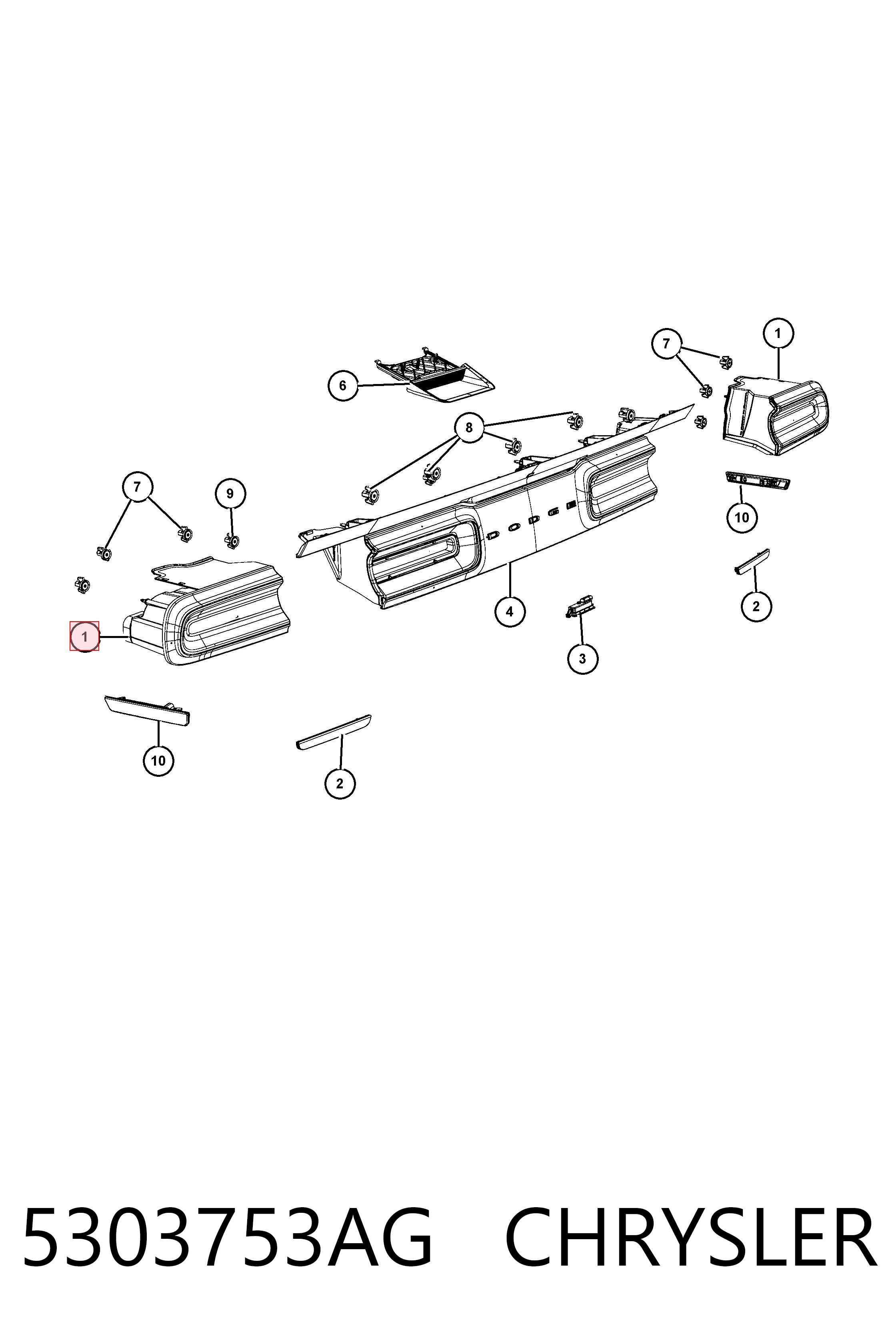 Купити K05303753AG Fiat/Alfa/Lancia Лівий стоп