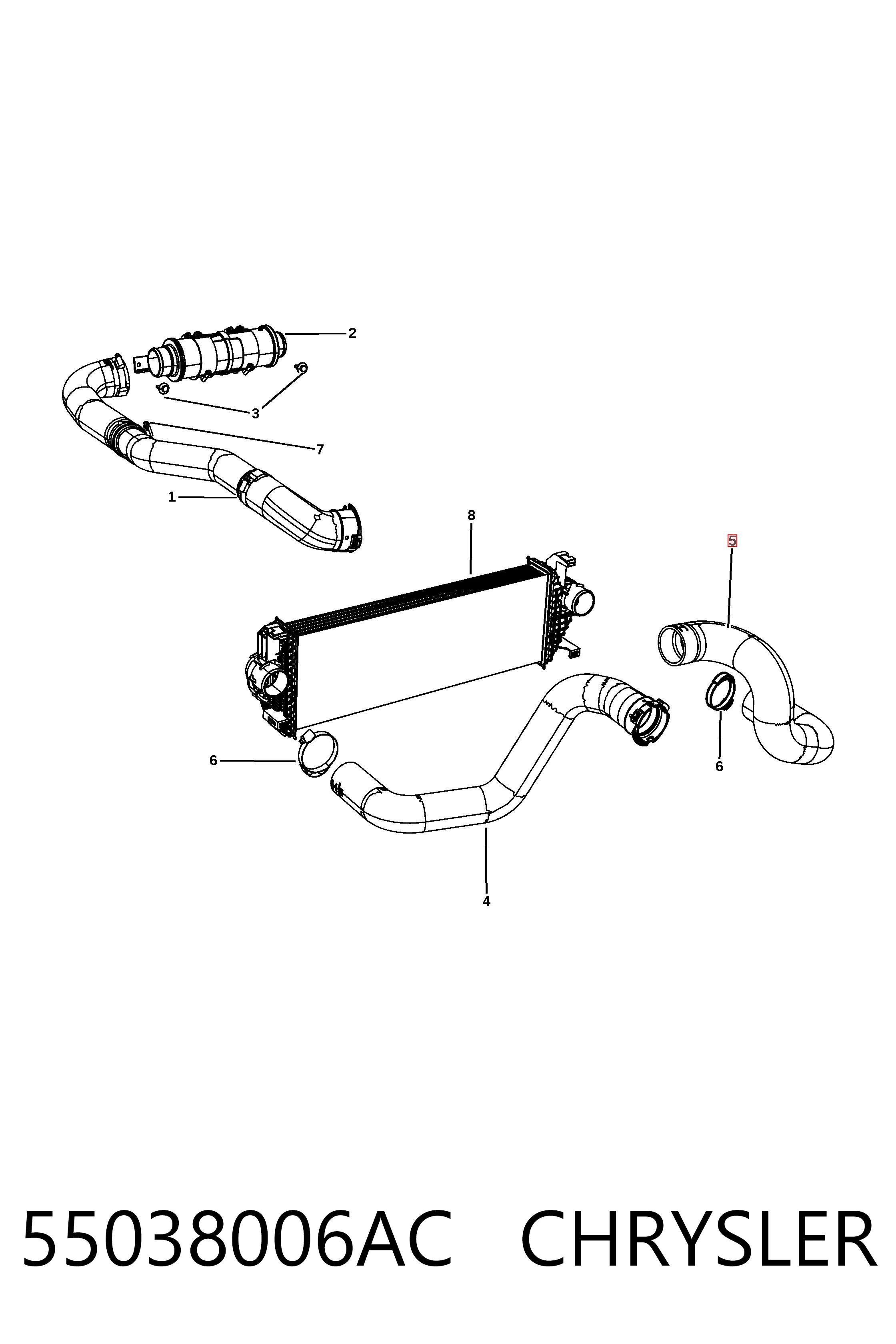 K55038006AC Fiat/Alfa/Lancia Шланг/патрубок интеркуллера