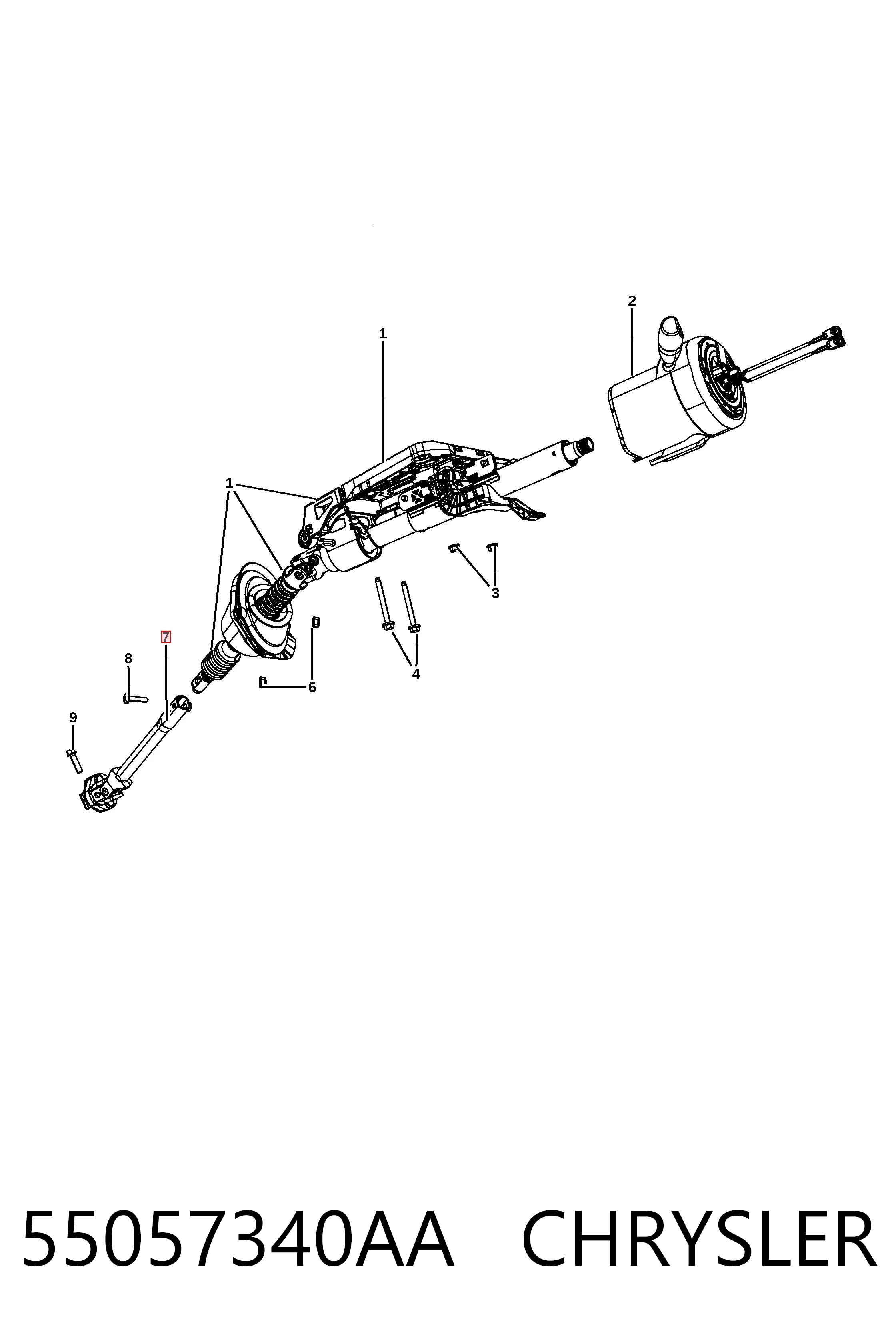 55057340AA Chrysler Рульовий кардан нижній
