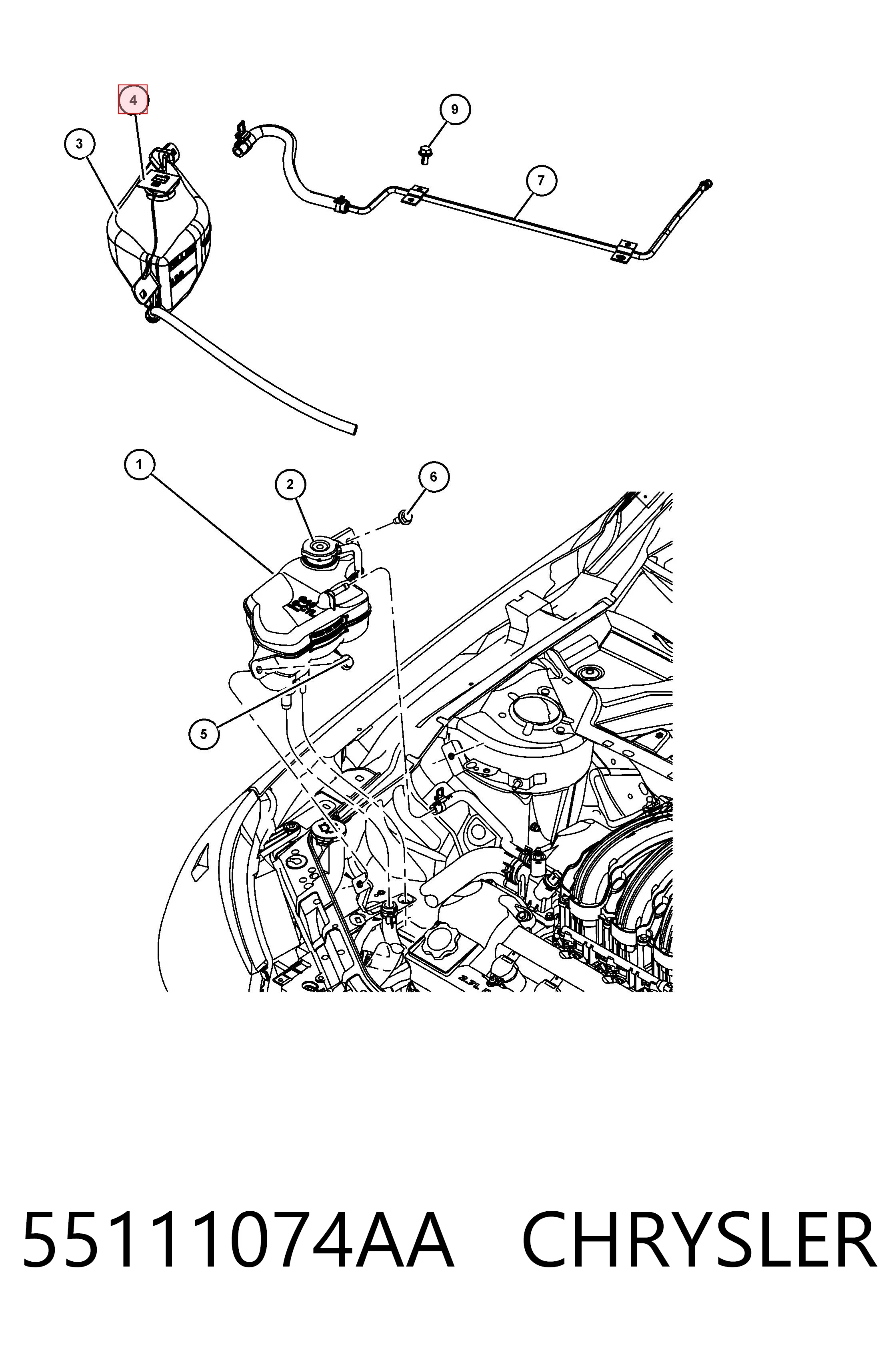 55111074AA Chrysler Кришка / пробка радіатора