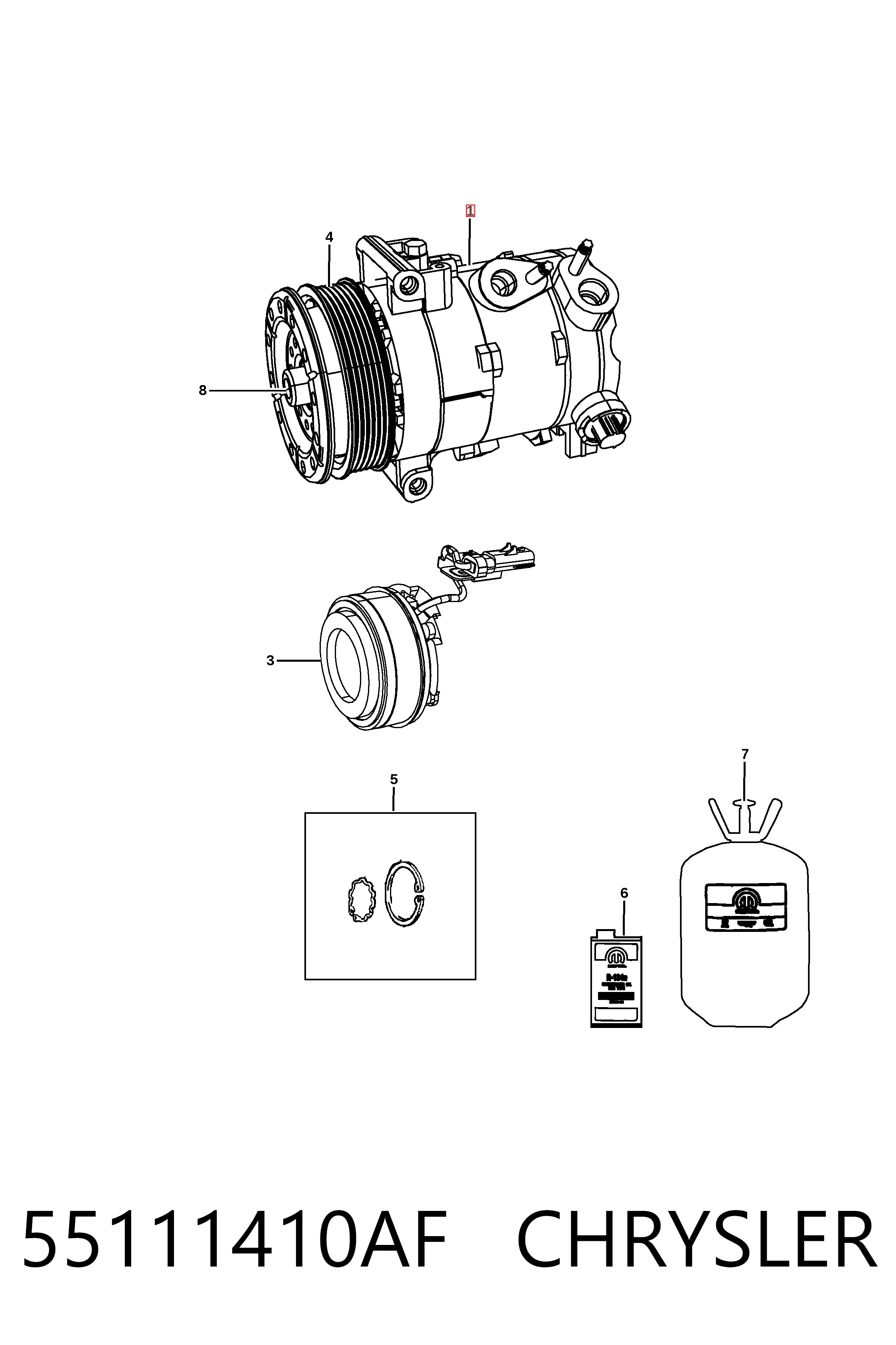 55111410AF Chrysler Компресор холодоагенту