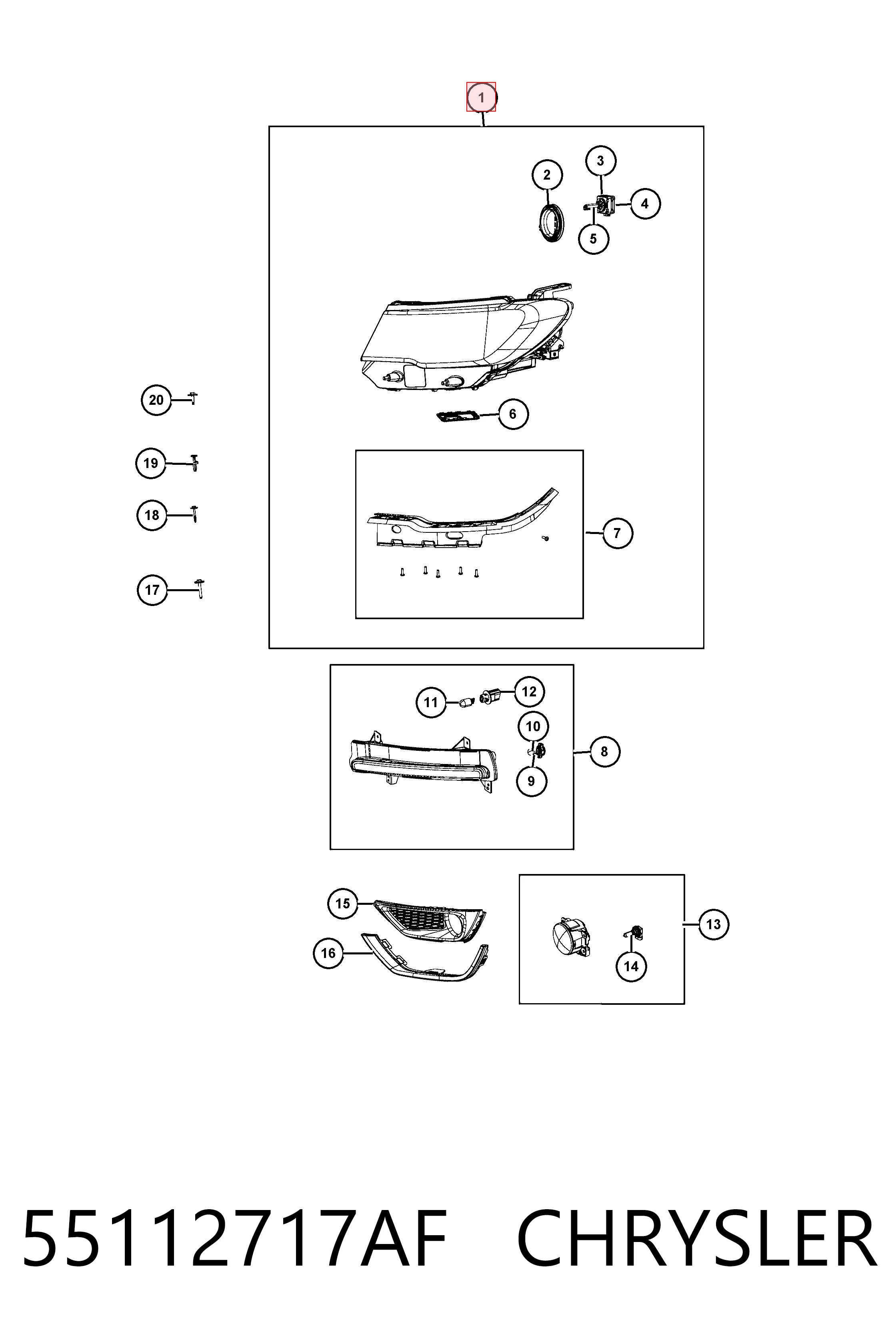 Купити K55112717AF Fiat/Alfa/Lancia Основна фара в зборі ліва