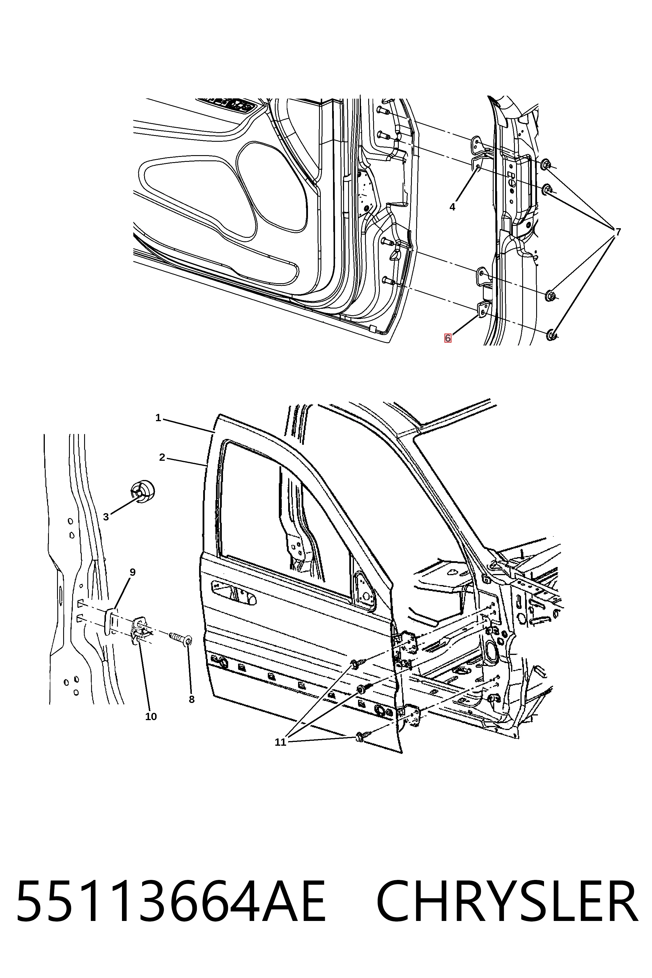K55113664AI Fiat/Alfa/Lancia Петля заднтої двері, правої