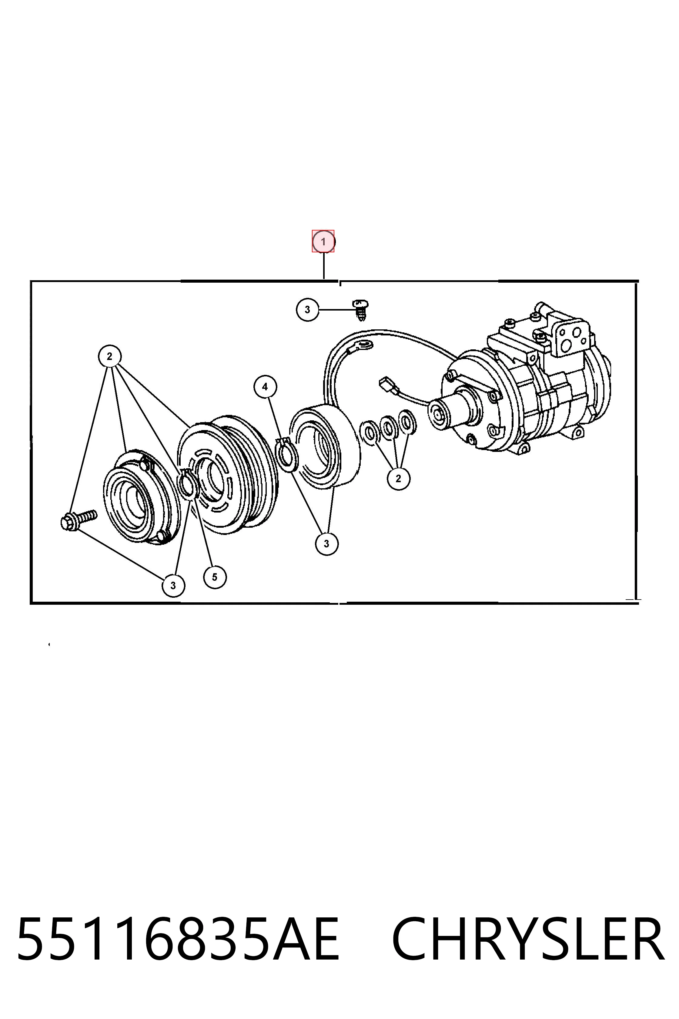 55116835AE Chrysler Компресор холодоагенту