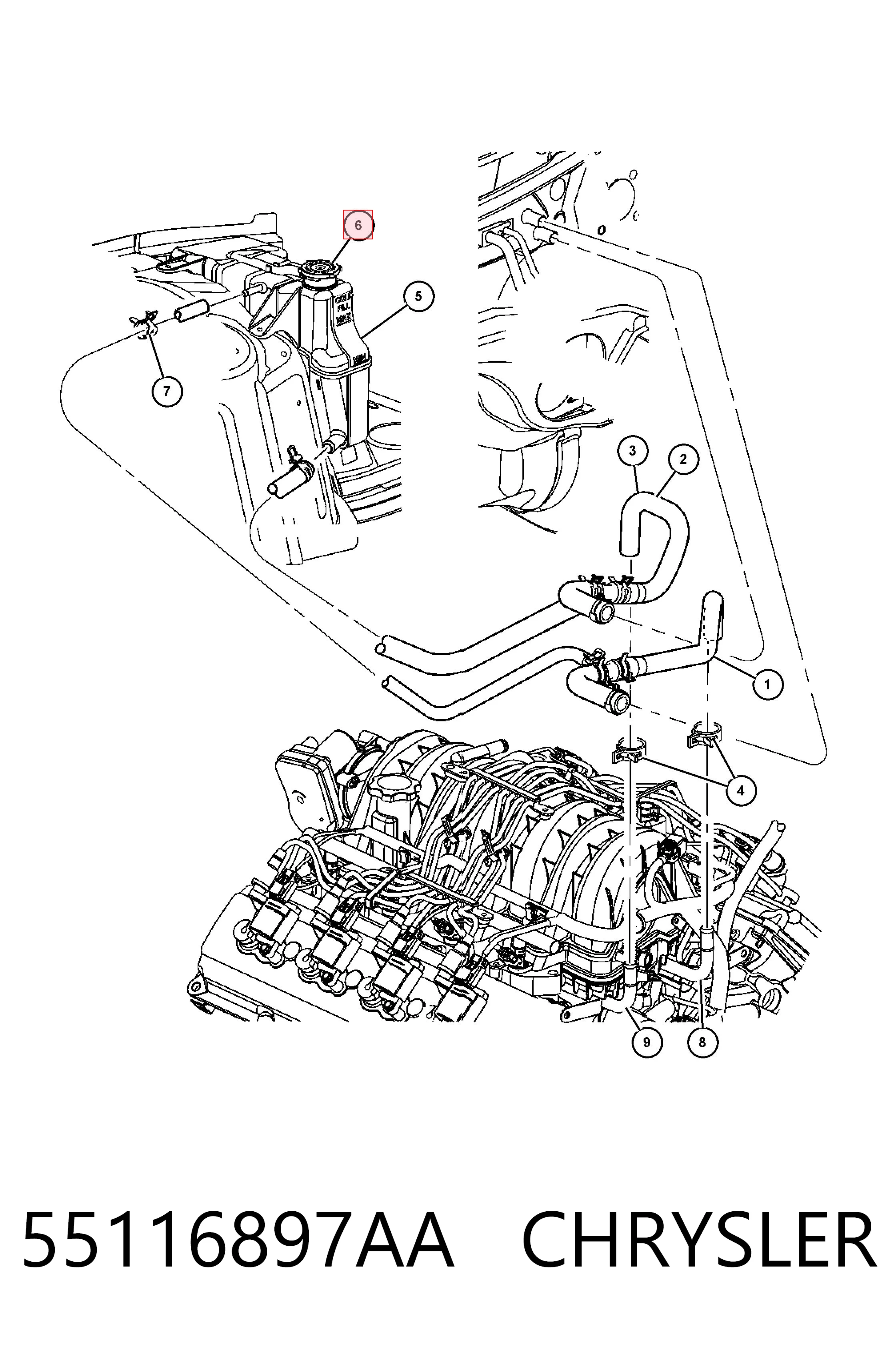 55116897AA Chrysler Кришка / пробка радіатора