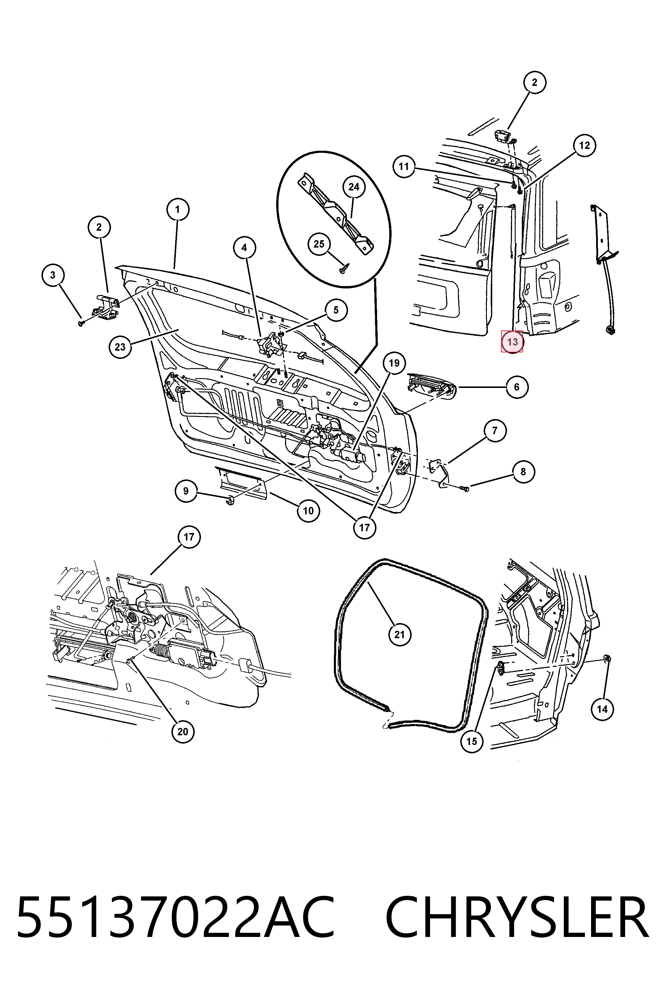 55137022AC Chrysler Амортизатор кришки багажника / двері 3/5-ї задньої