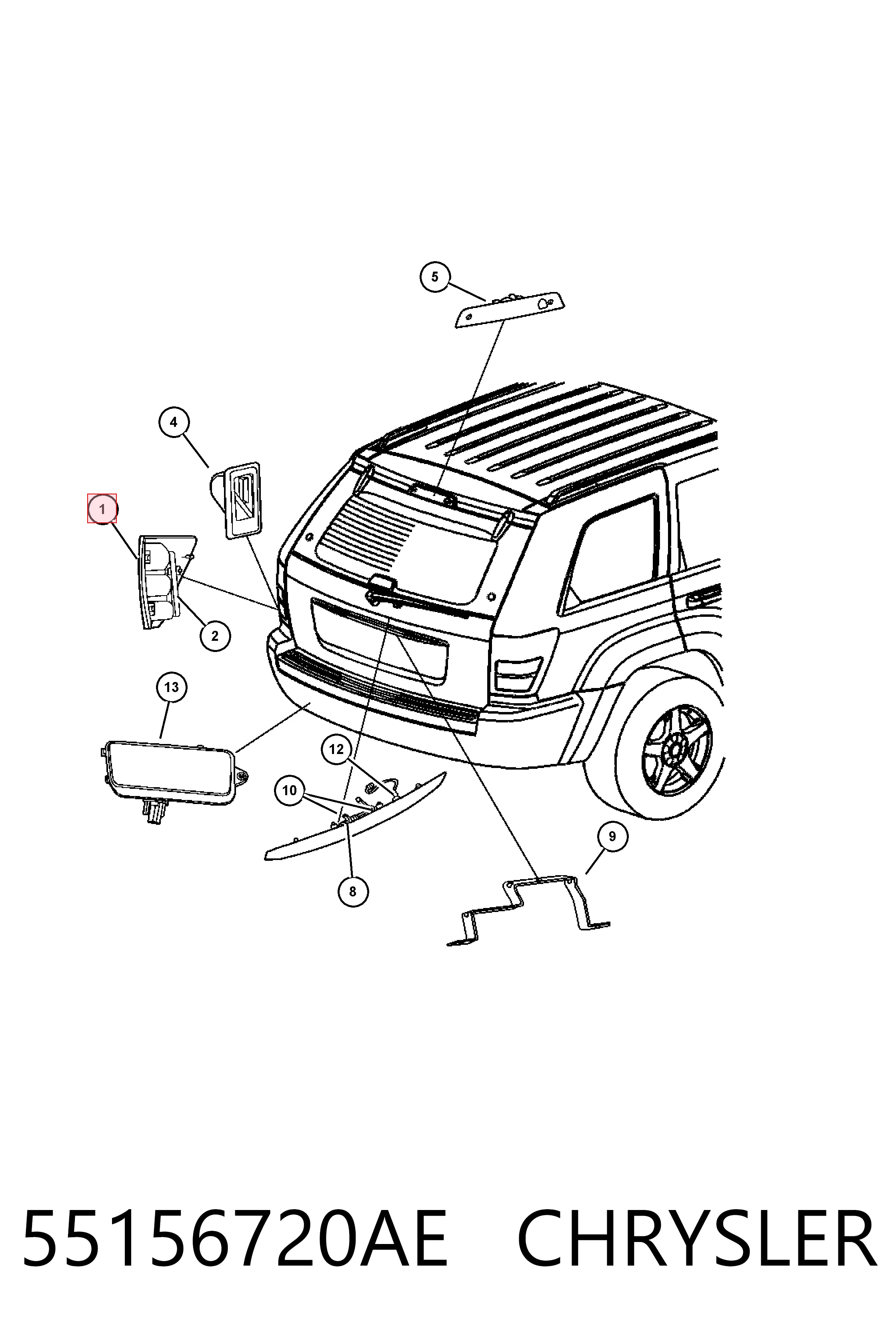 Задня права фара K55156720AI Fiat/Alfa/Lancia