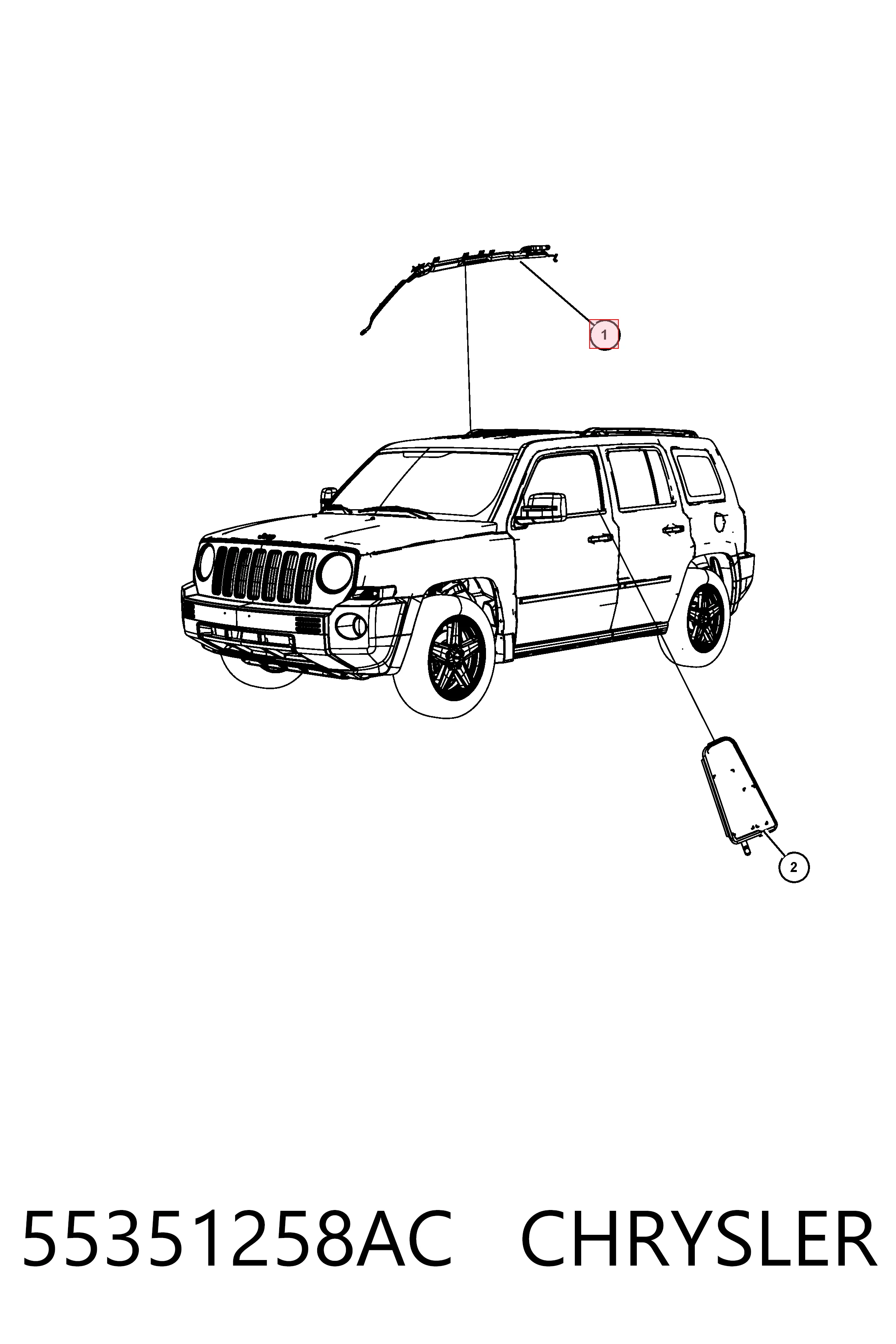 Подушка безпеки, збоку, права, AIRBAG Fiat/Alfa/Lancia K55351258AB ціна, від 43.45 USD