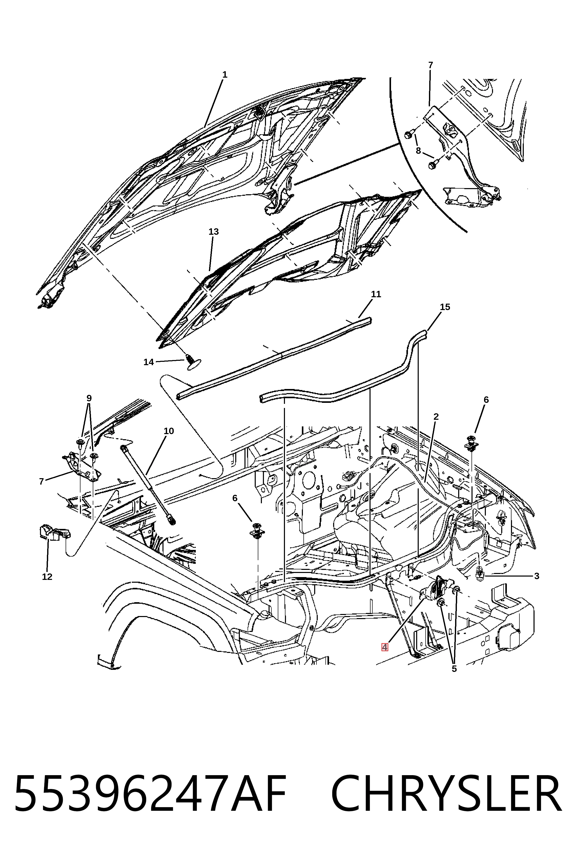 Купити K55396247AE Fiat/Alfa/Lancia Замок капота