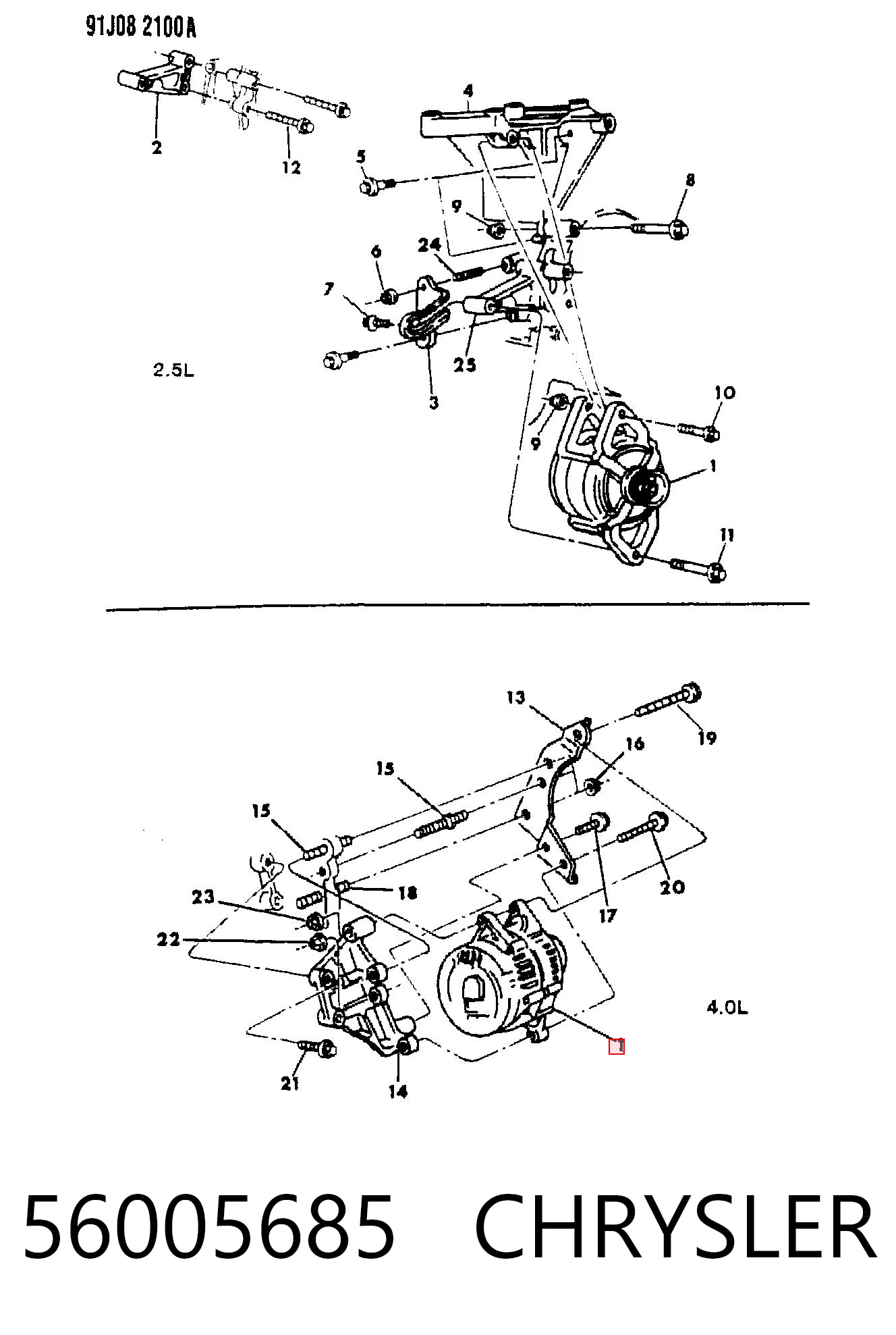 56005685 Chrysler Авто генератор