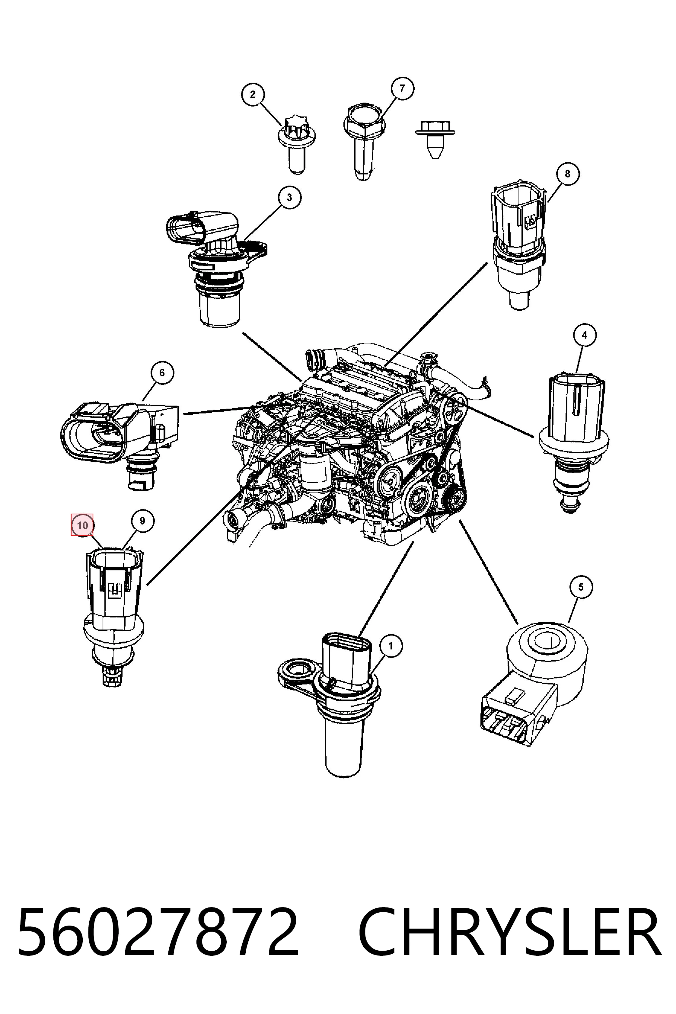 56027872 Chrysler Датчик температури повітряної суміші