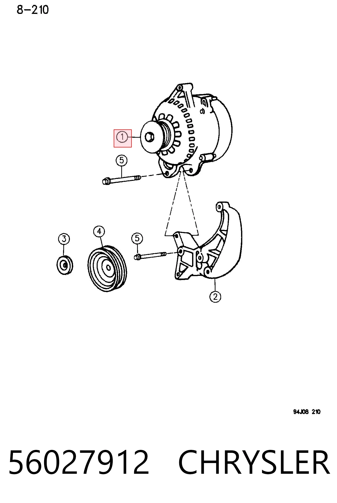 56027912 Chrysler Авто генератор