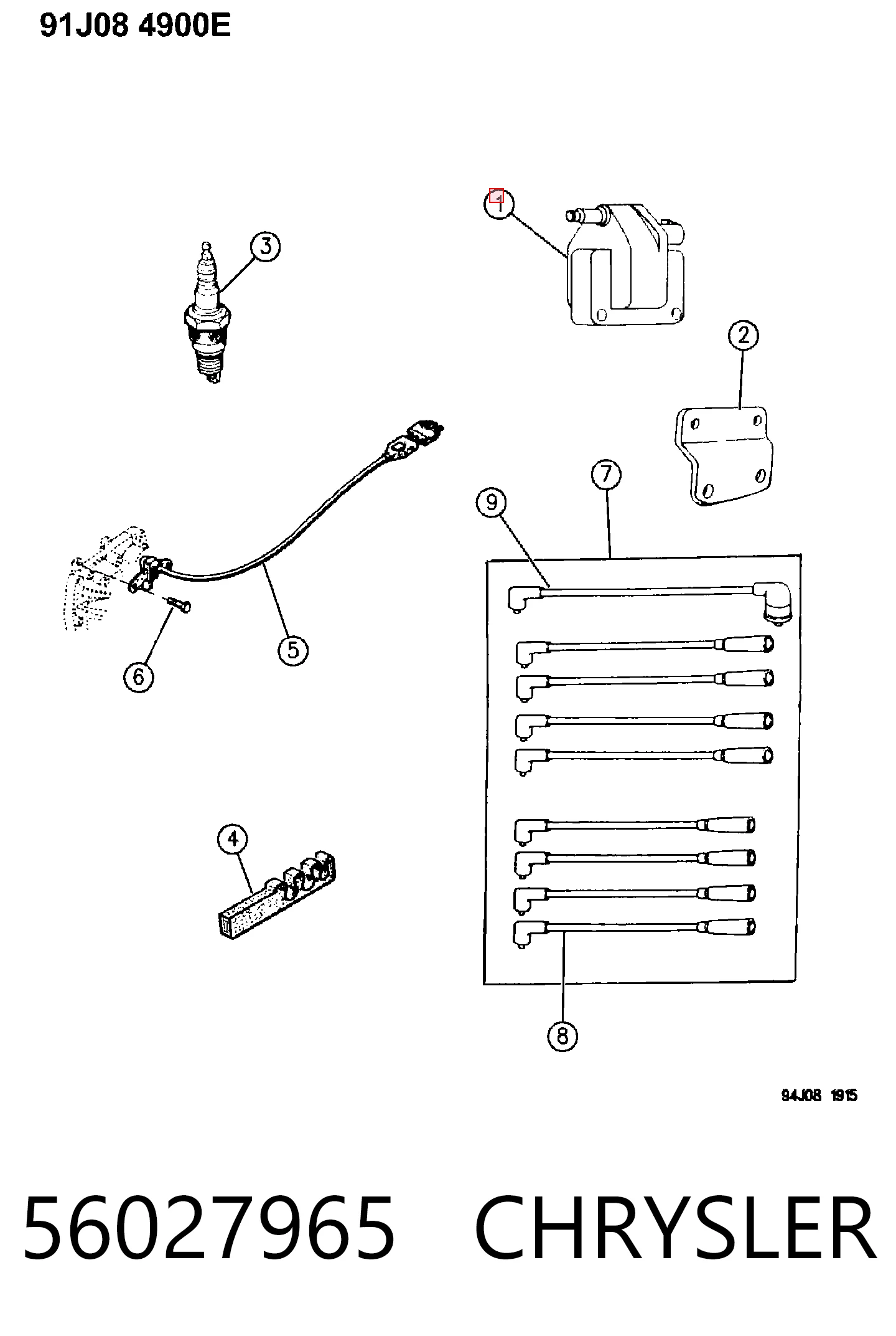 56027965 Chrysler Котушка запалювання