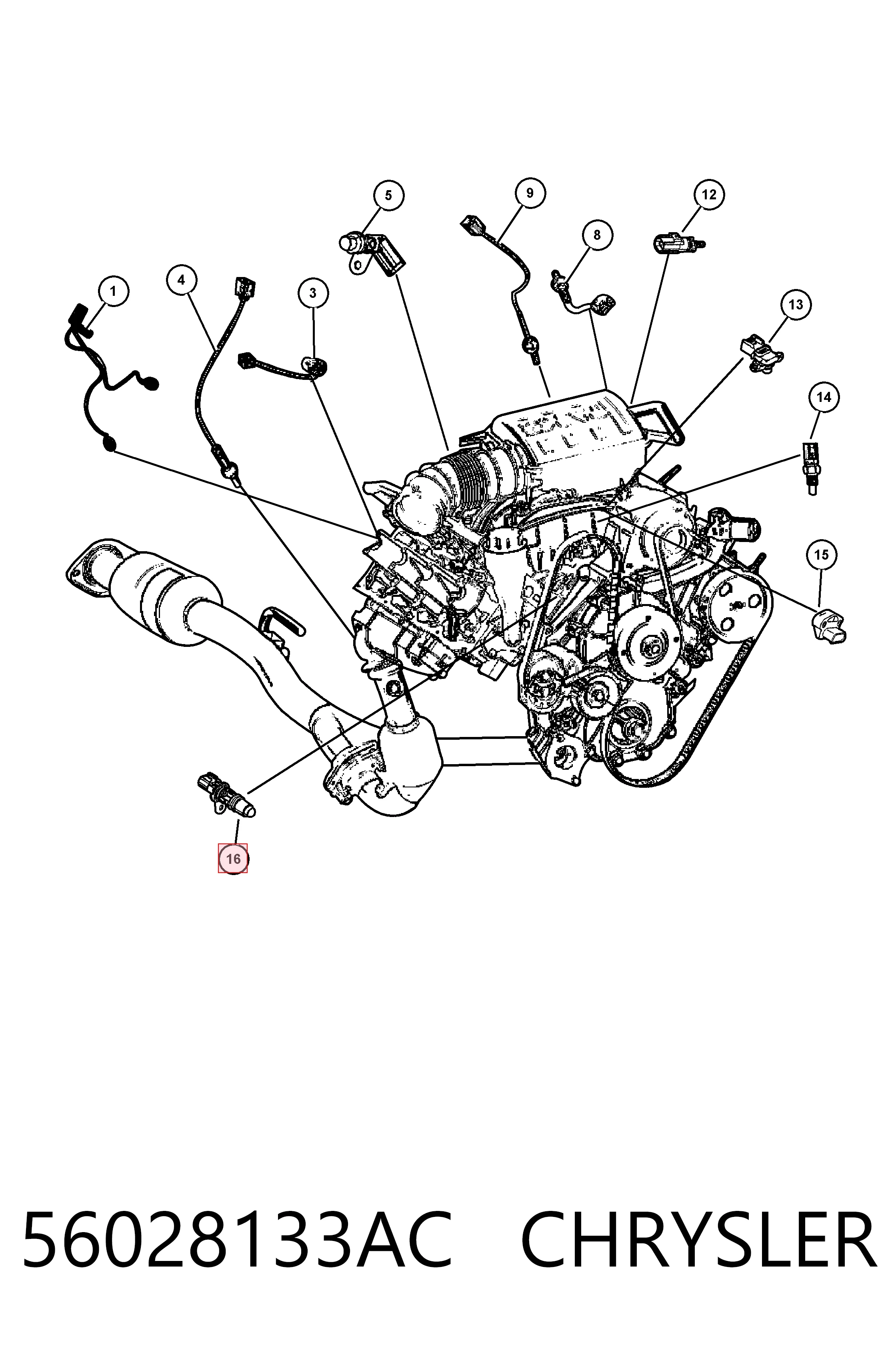 56028133AC Chrysler Датчик розподільного вала