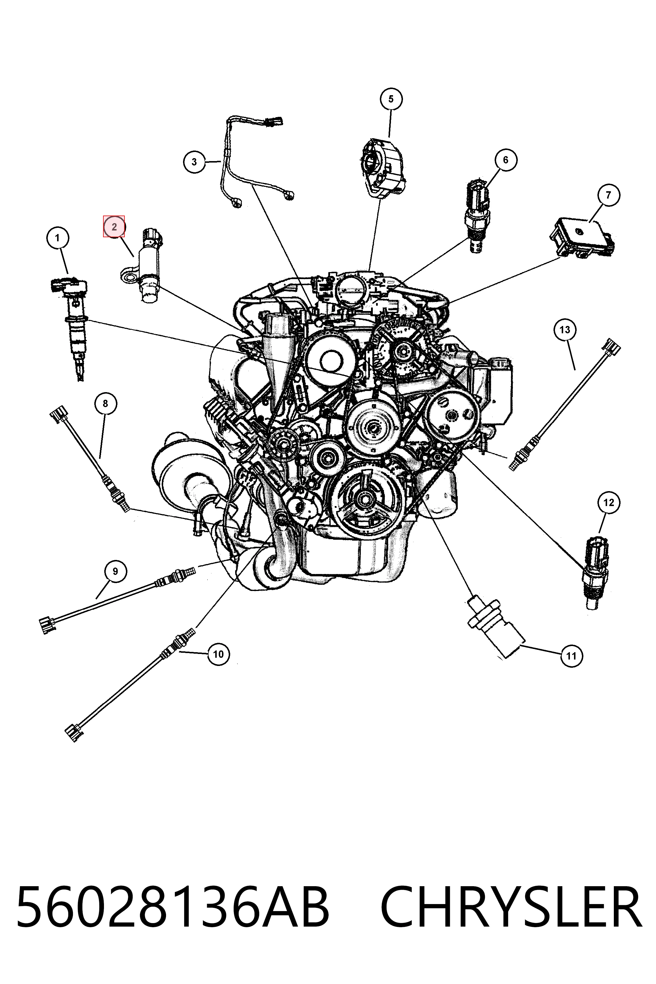 56028136AB Chrysler Датчик розподільного вала