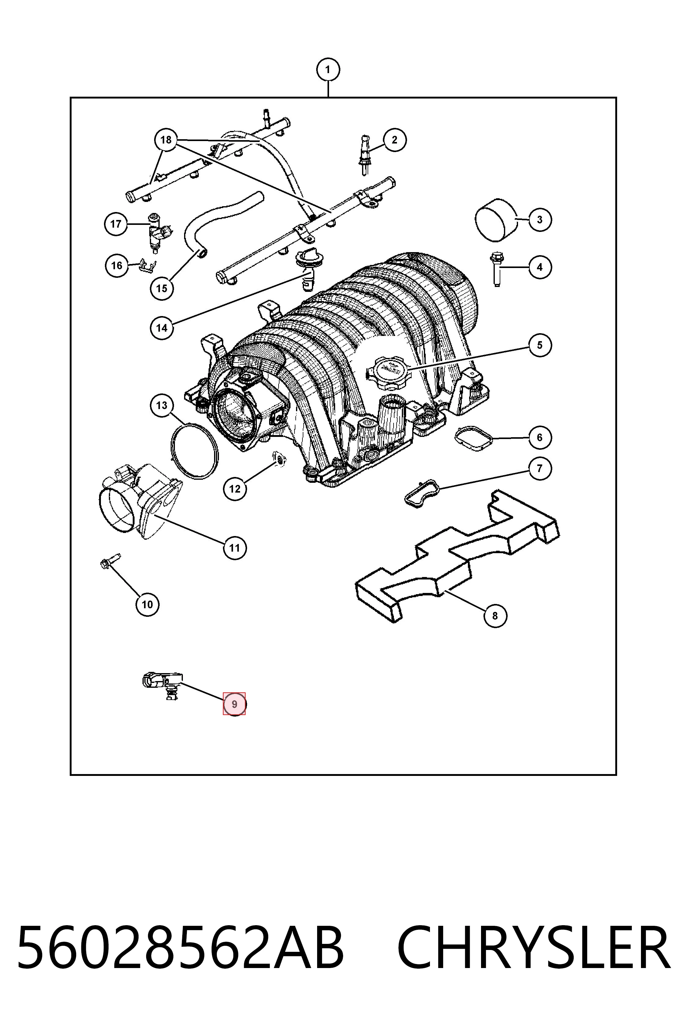 56028562AB Chrysler Датчик наддува