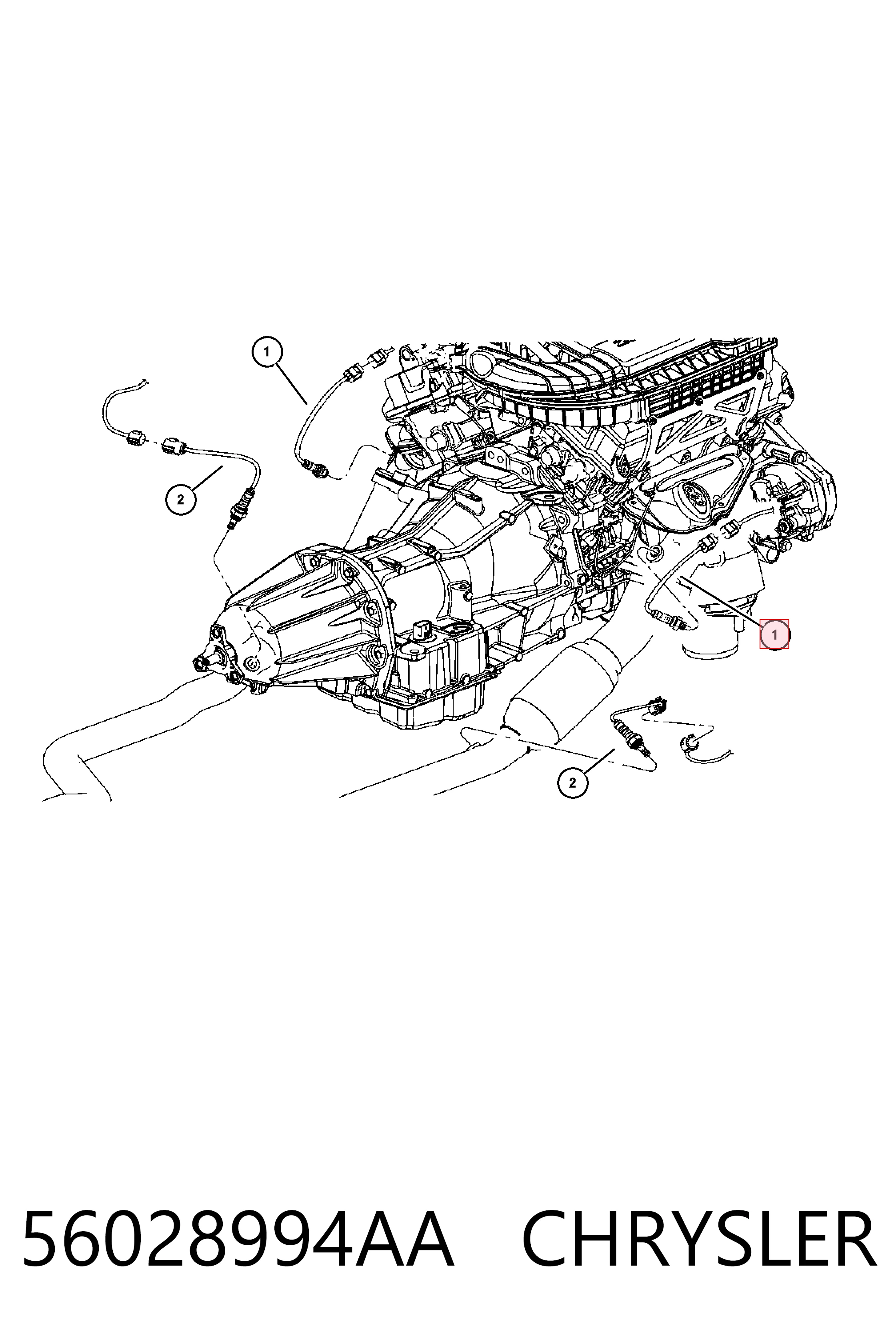 56028994AA Chrysler Лямбдазонд, датчик кисню до каталізатора