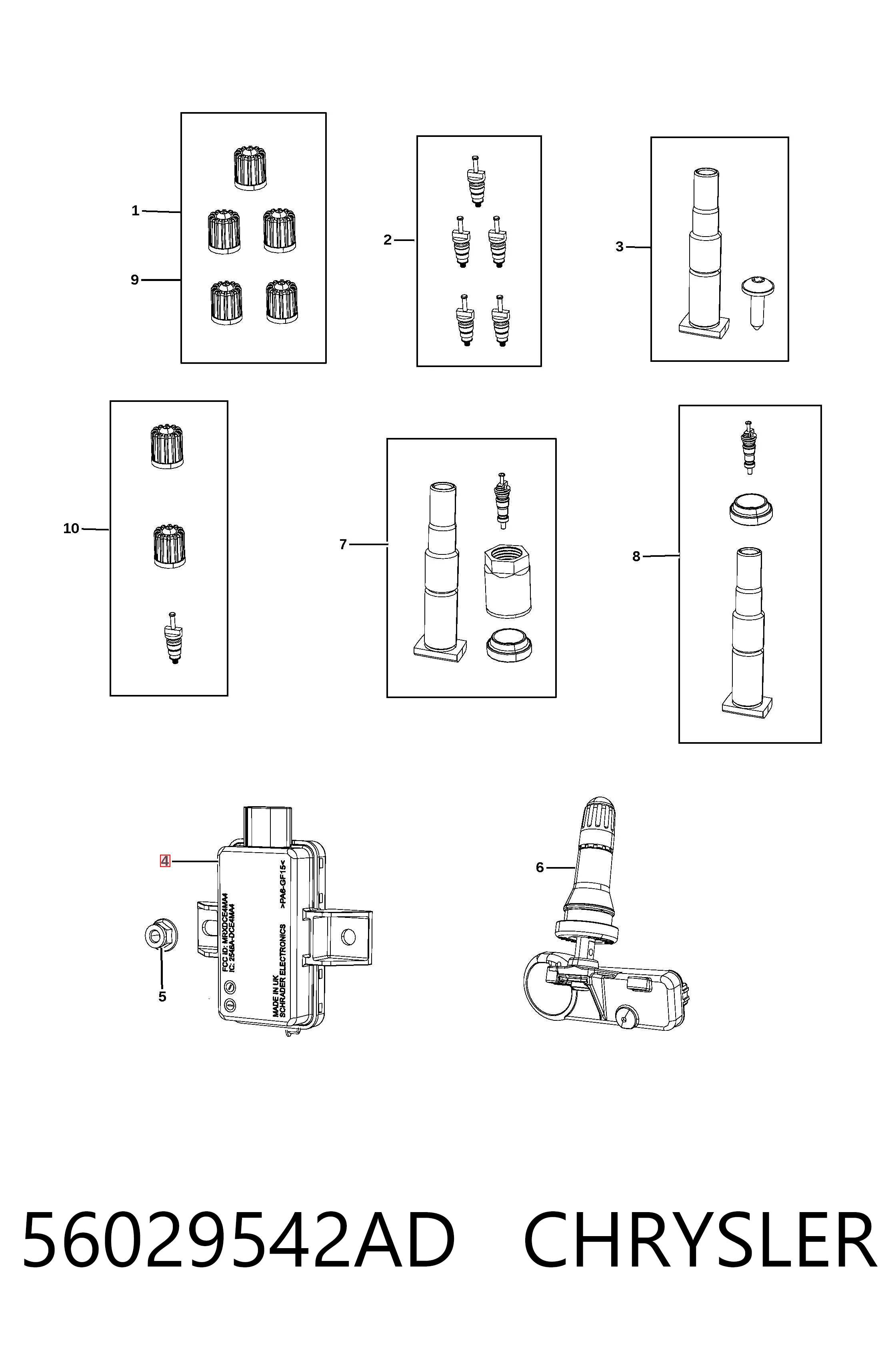 56029542AD Chrysler Блок системи контролю тиску в шинах