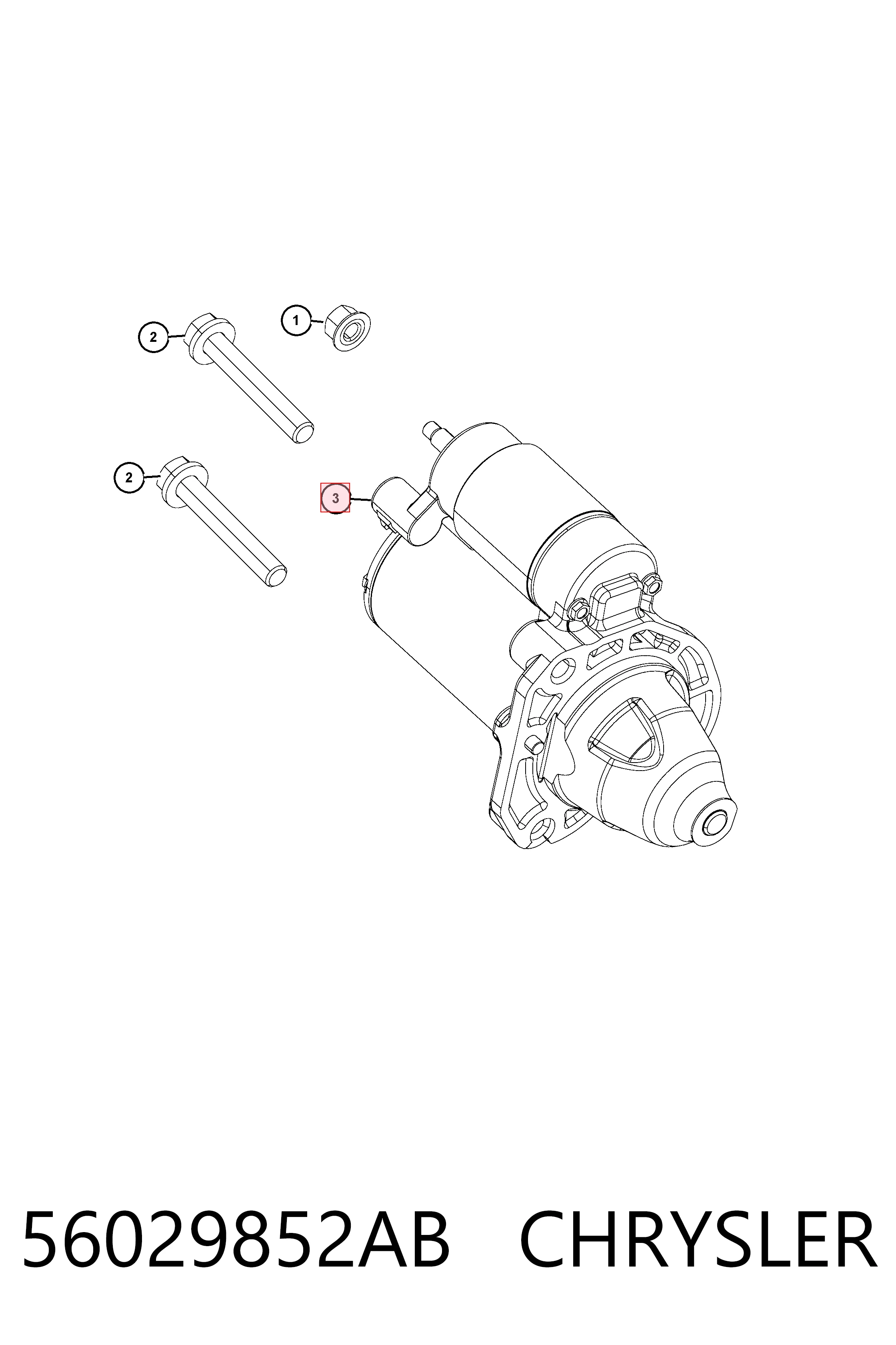 56029852AB Chrysler Стартер двигуна