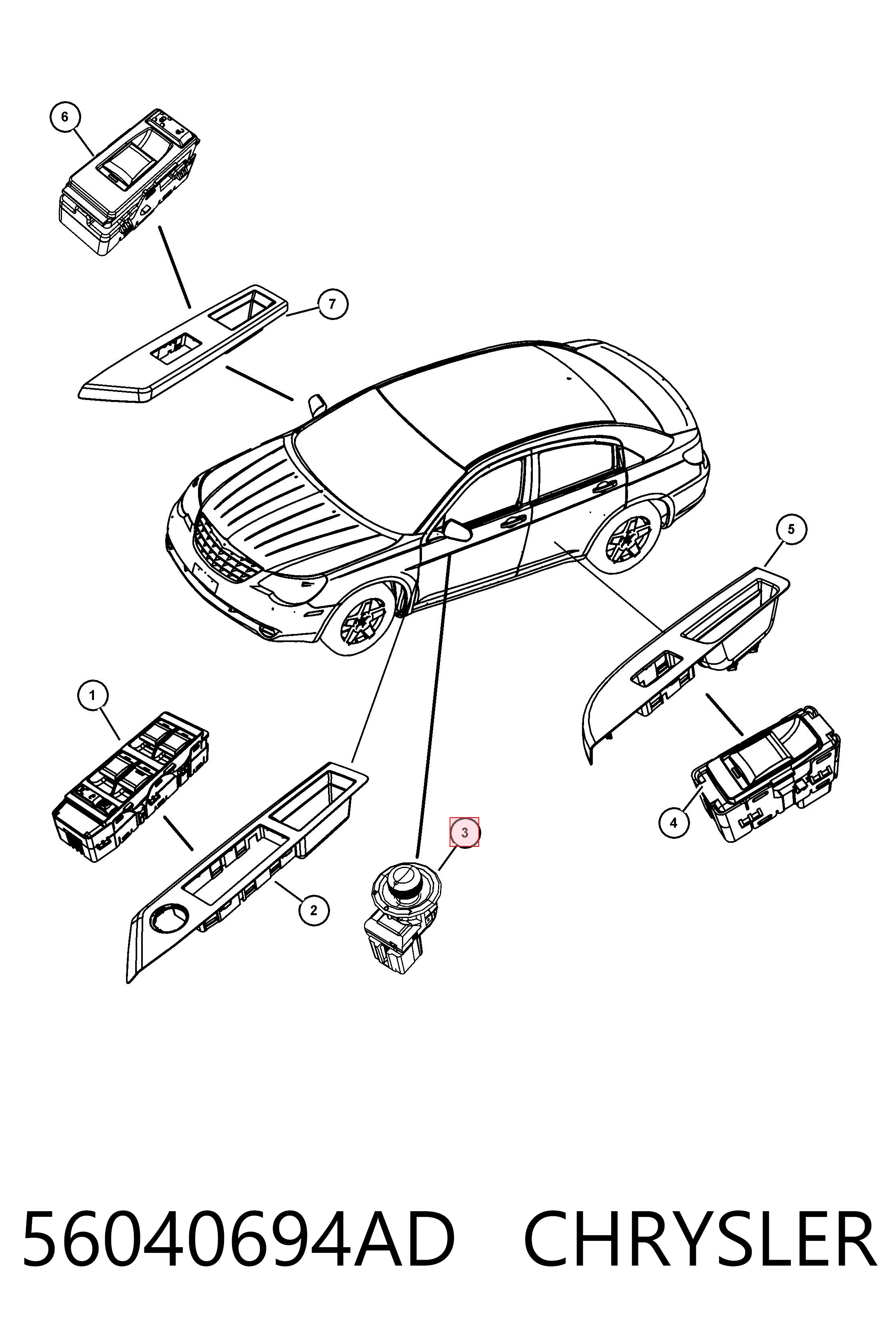 56040694AD Chrysler Регулятор дзеркал