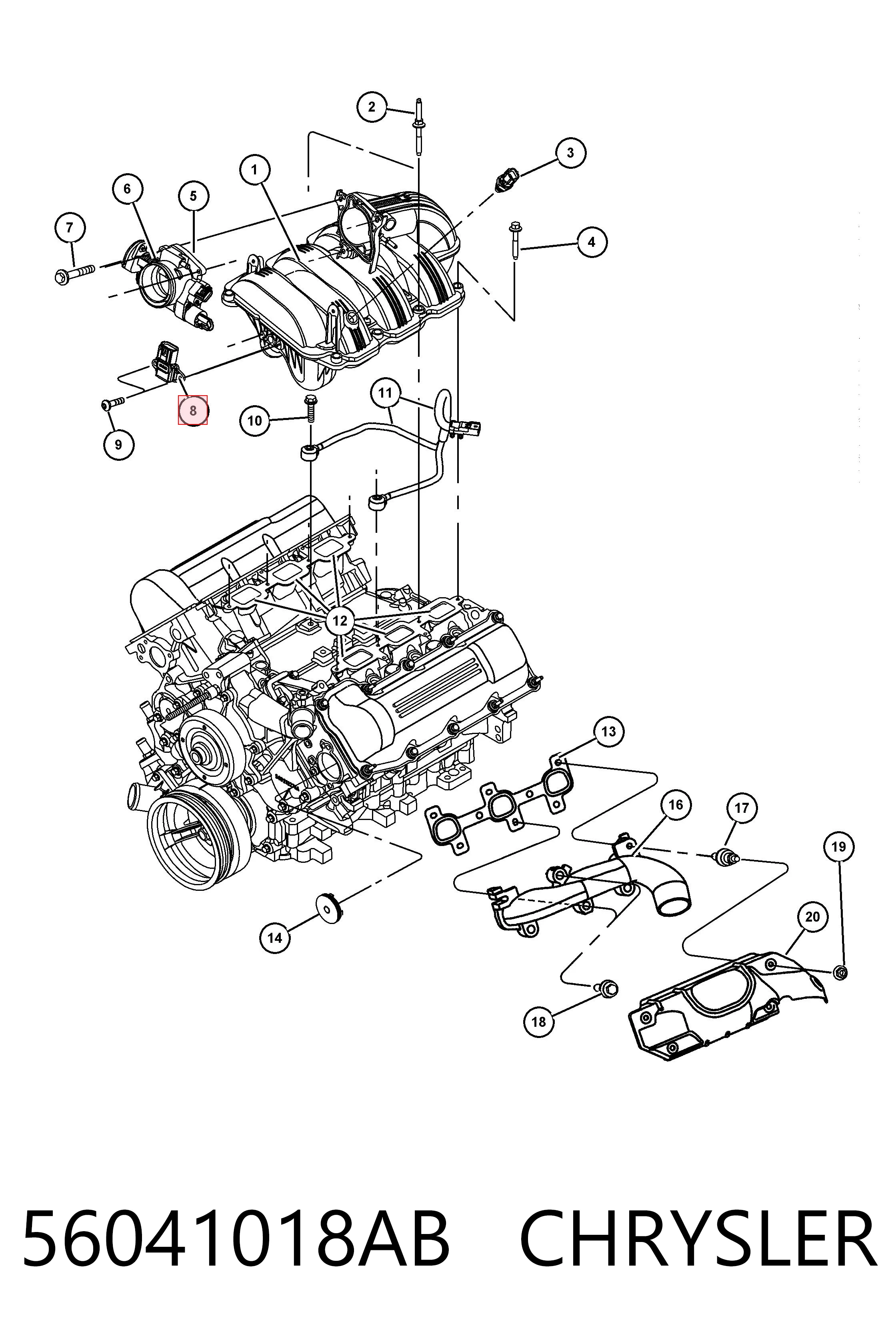 56041018AB Chrysler Датчик наддува