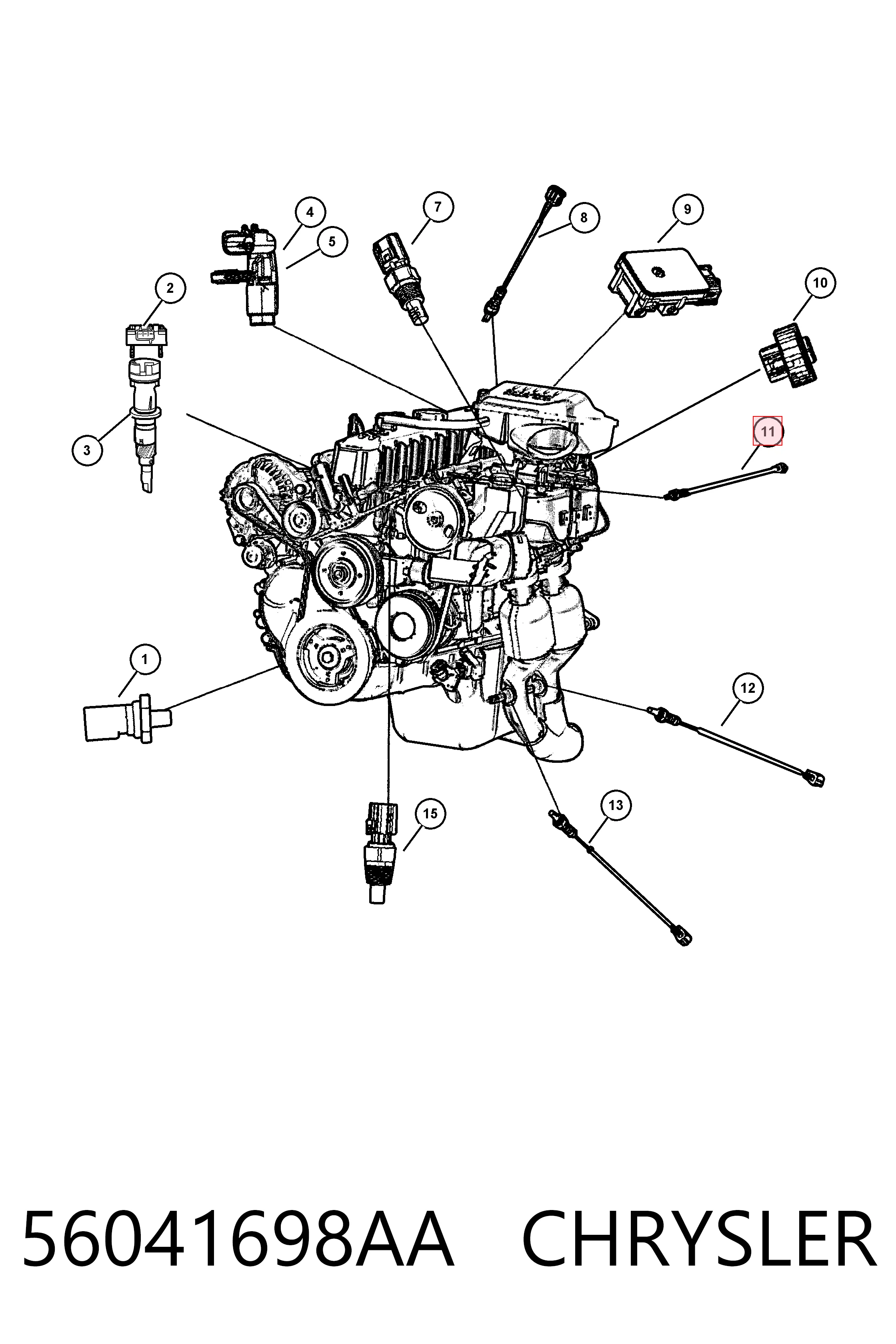 56041698AA Chrysler Лямбда зонд після каталізатора