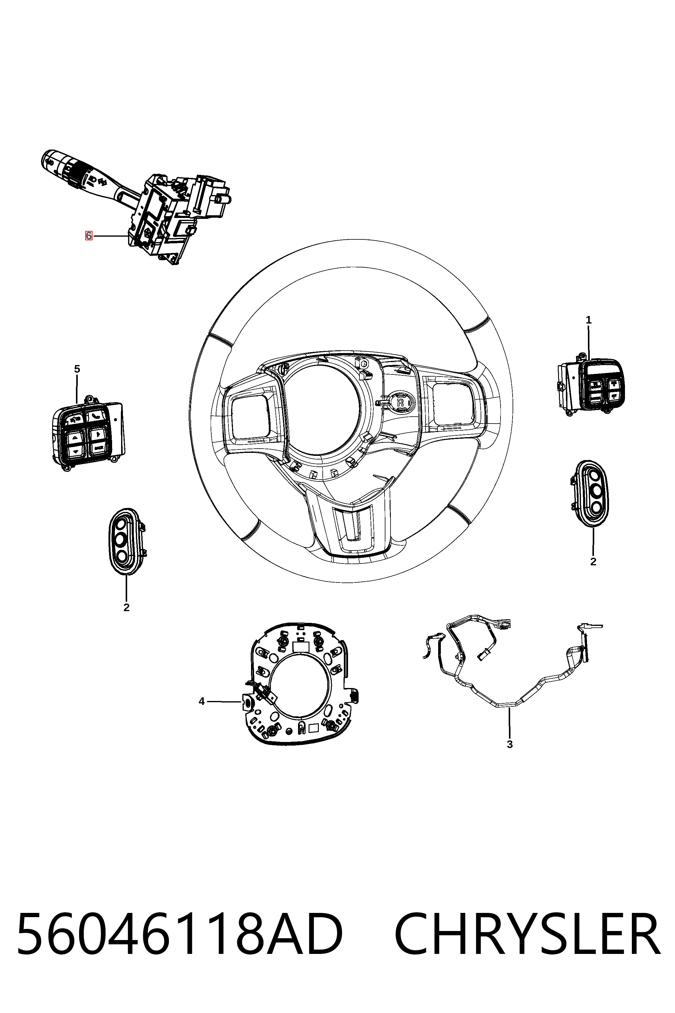 56046118AD Chrysler Перемикач підрульовий, лівий