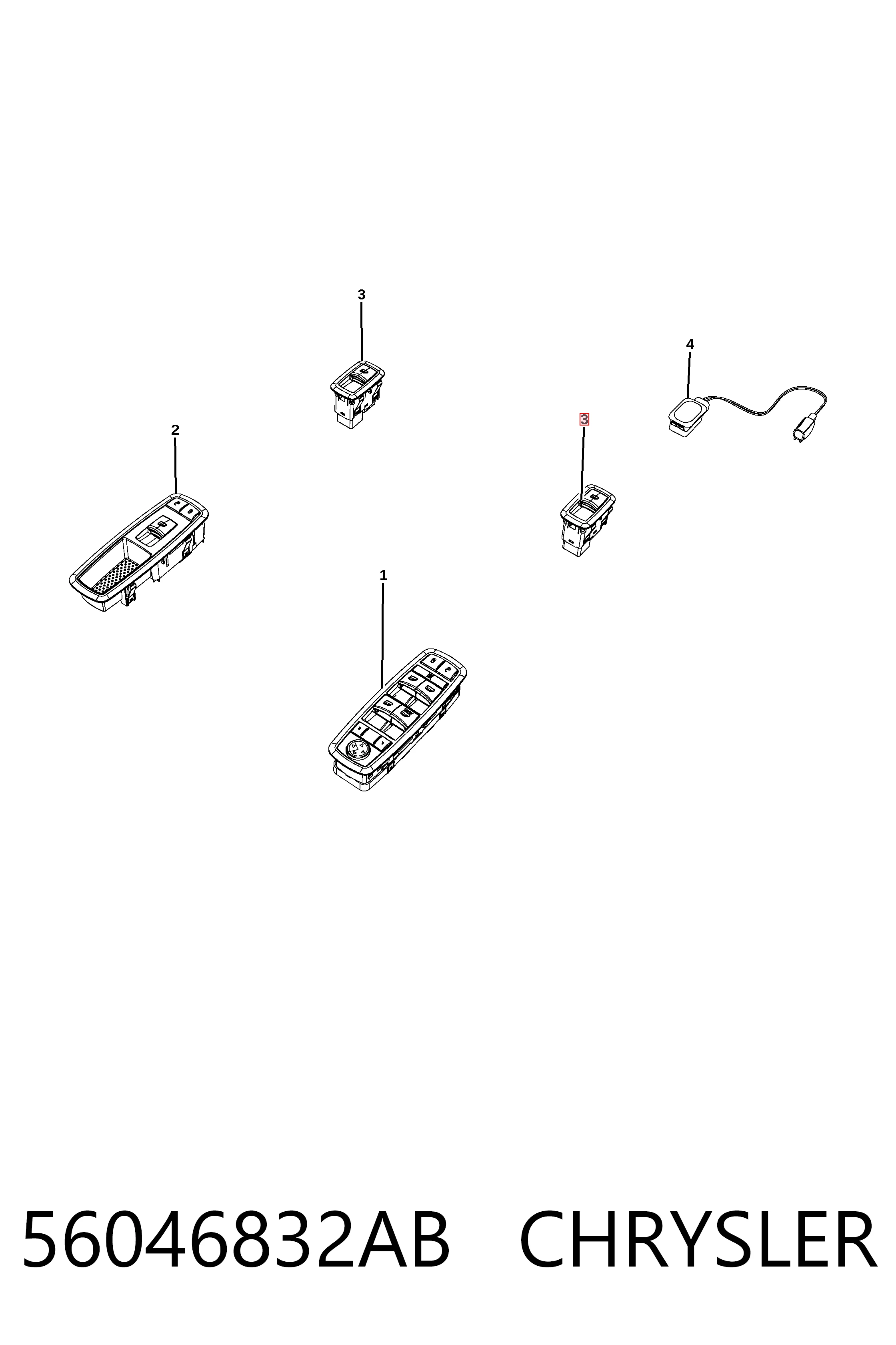56046832AB Chrysler Лягушка стоп-сигналу