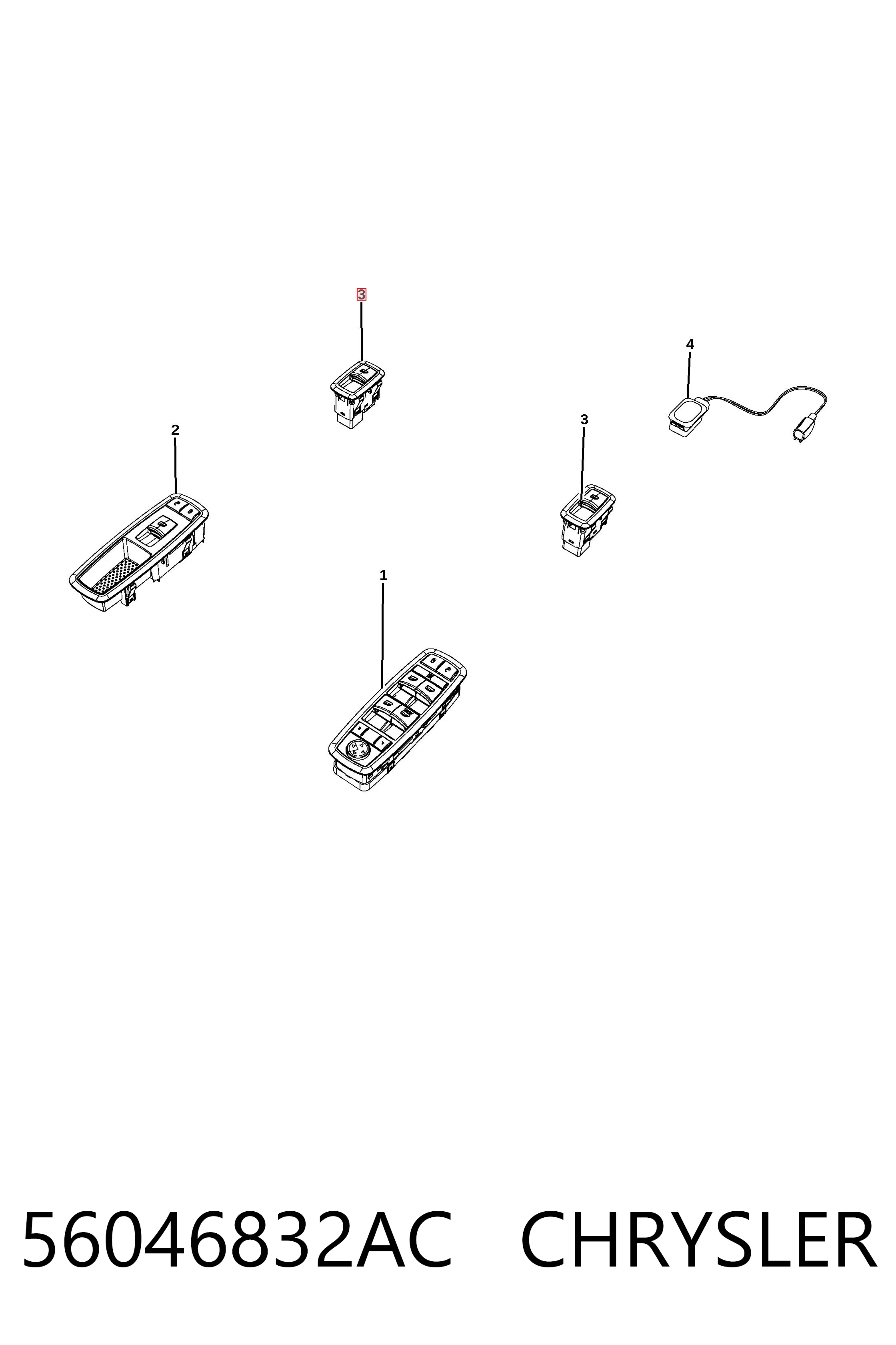 56046832AC Chrysler Лягушка стоп-сигналу
