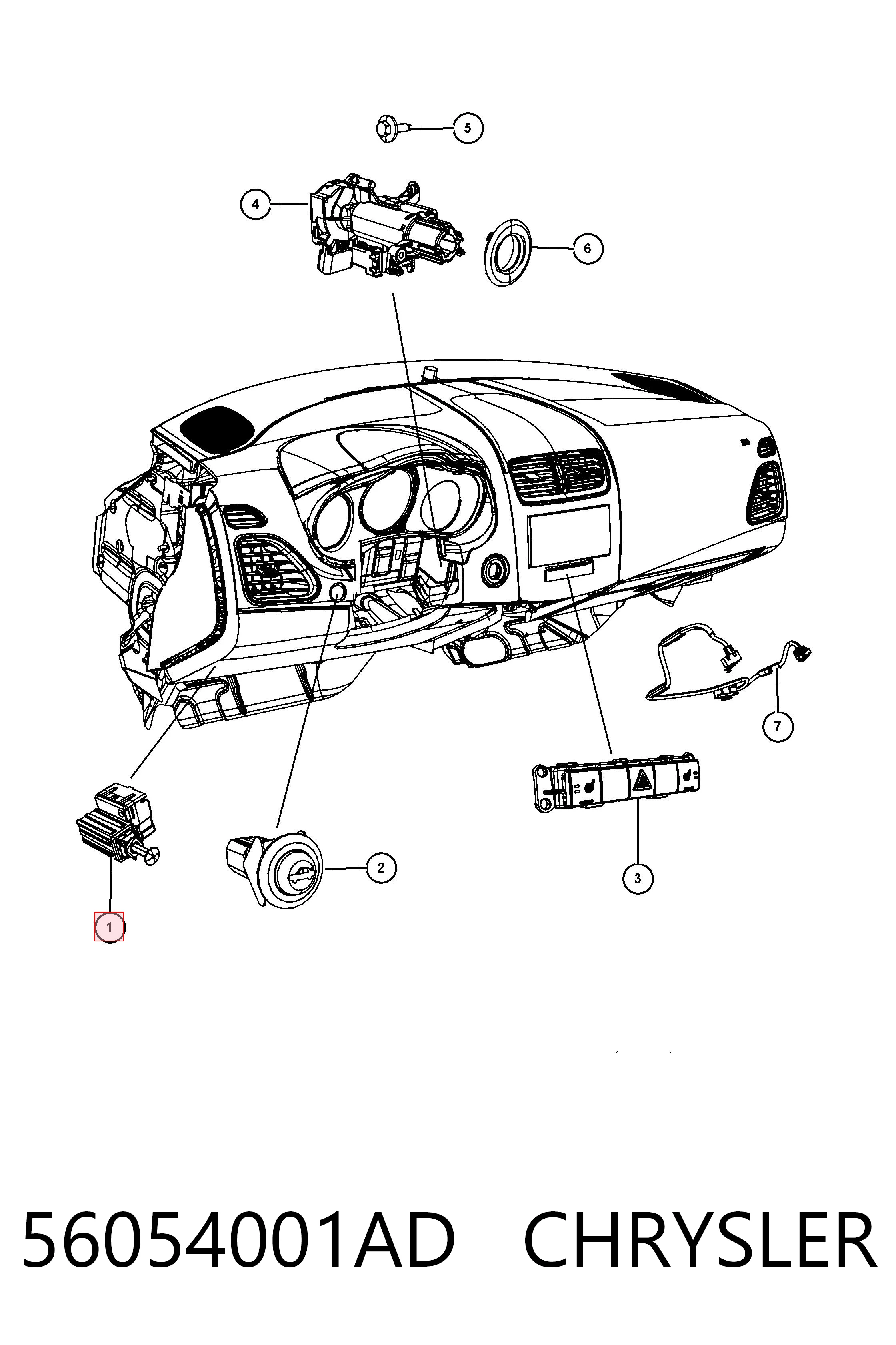56054001AD Chrysler Лягушка стоп-сигналу
