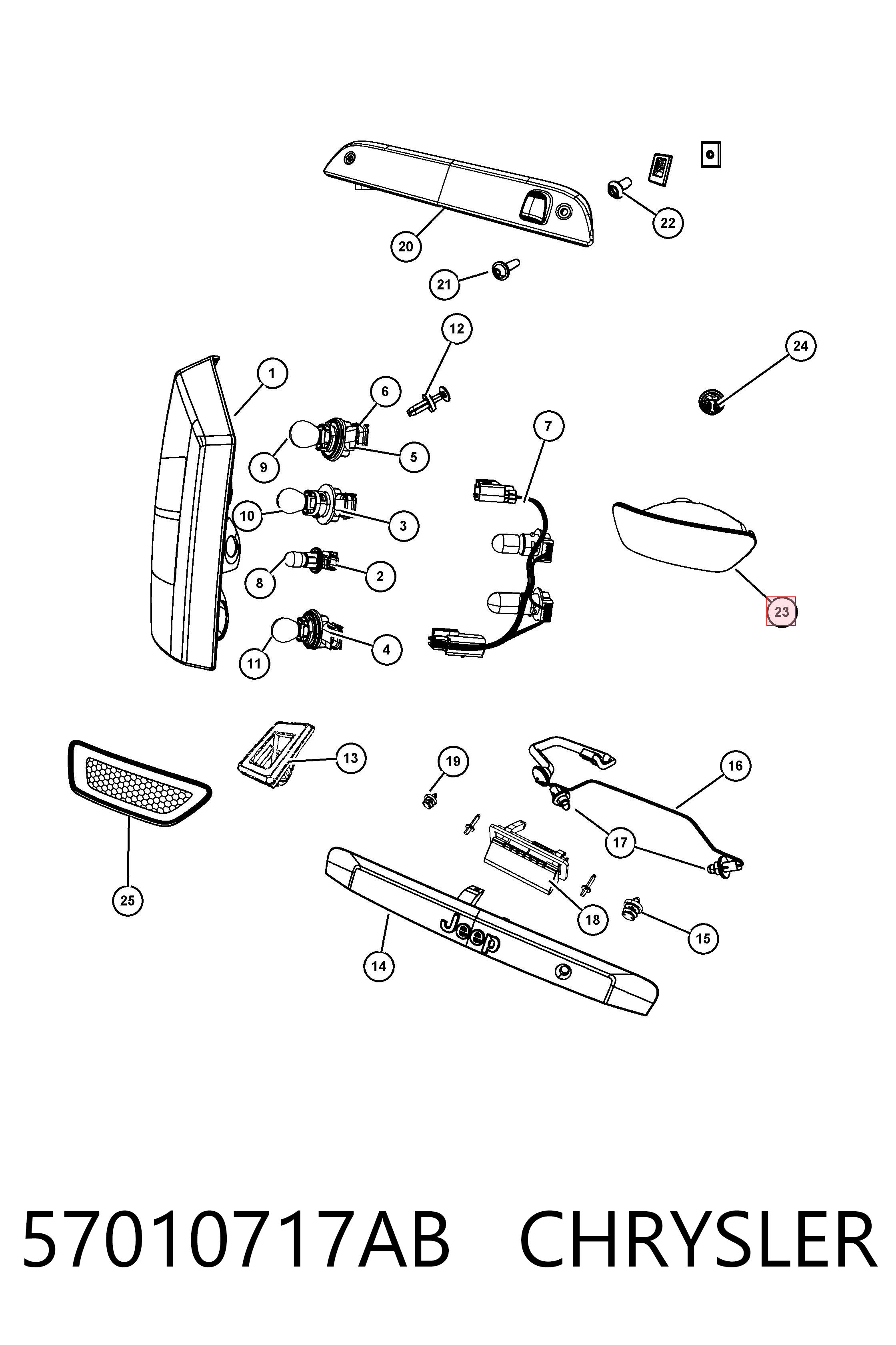 Купити JEC211471AL Rhino Ліхтар протитуманний задній, лівий