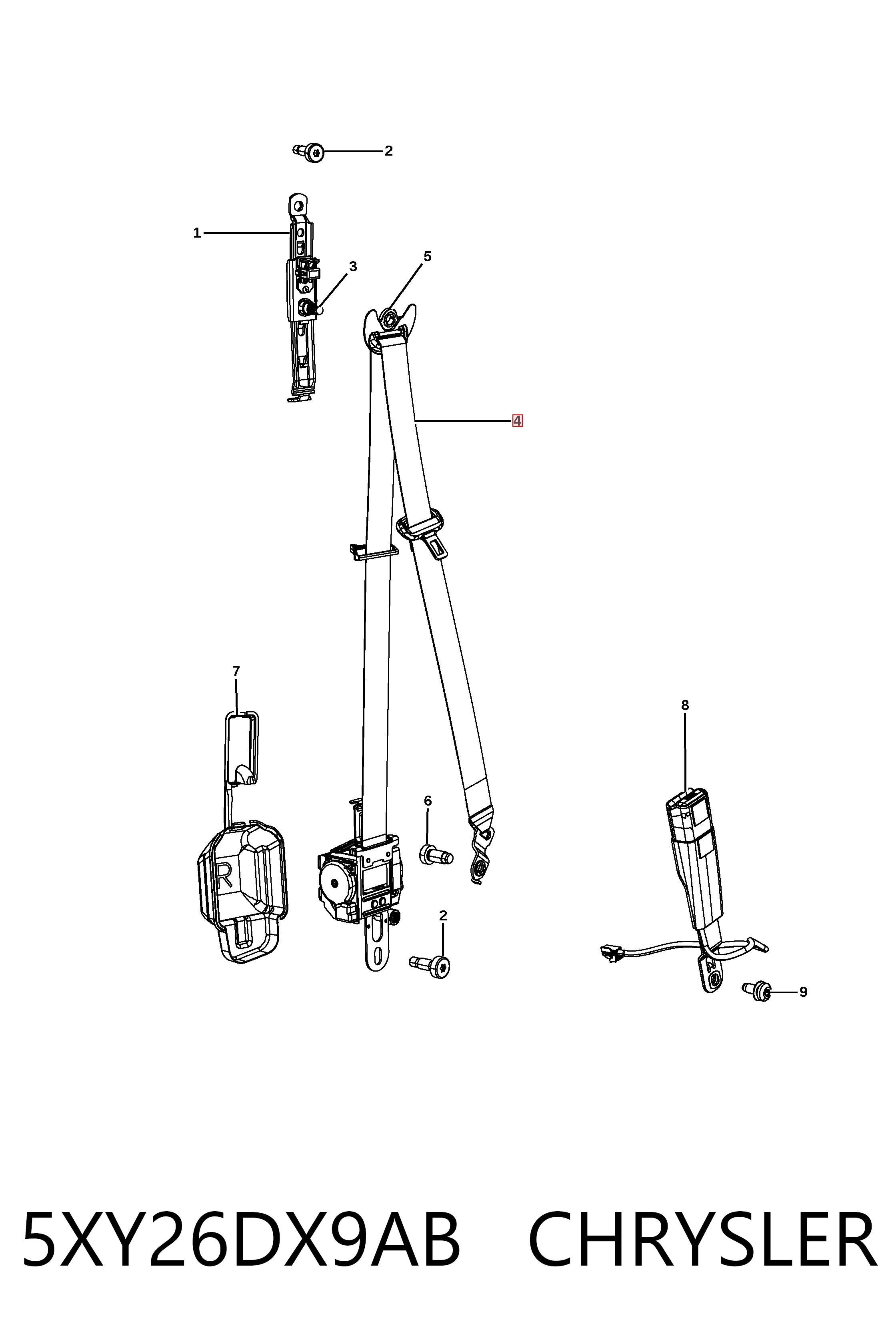 Купити K1VL06DX9AC Fiat/Alfa/Lancia Пасок безпеки передній правий