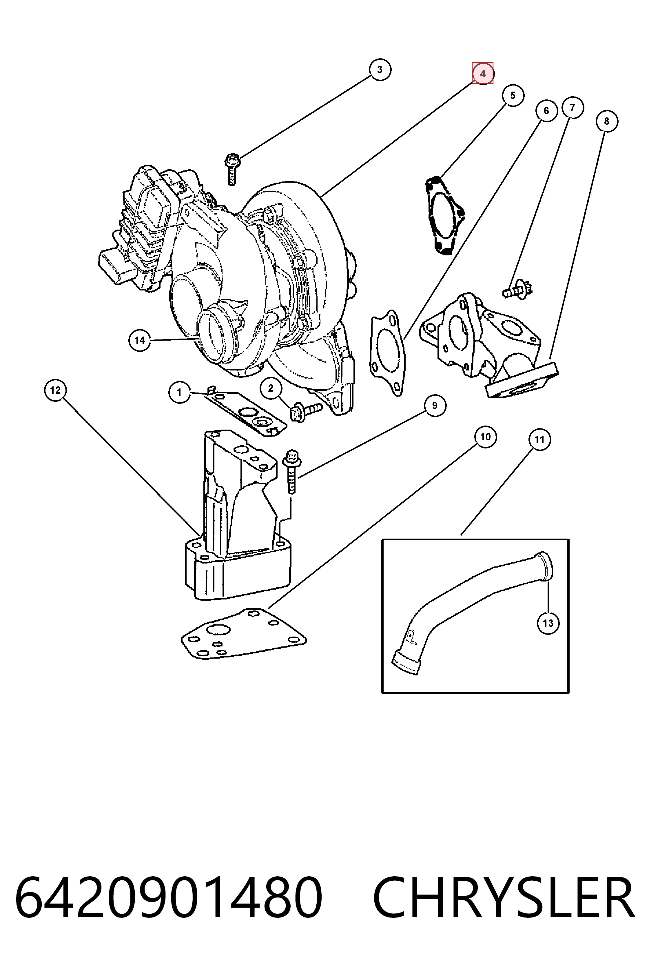 6420901480 Chrysler Турбонаддув